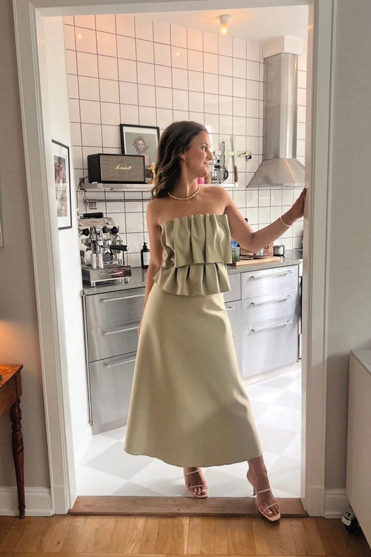 Dagmar Sculpted Green Dress