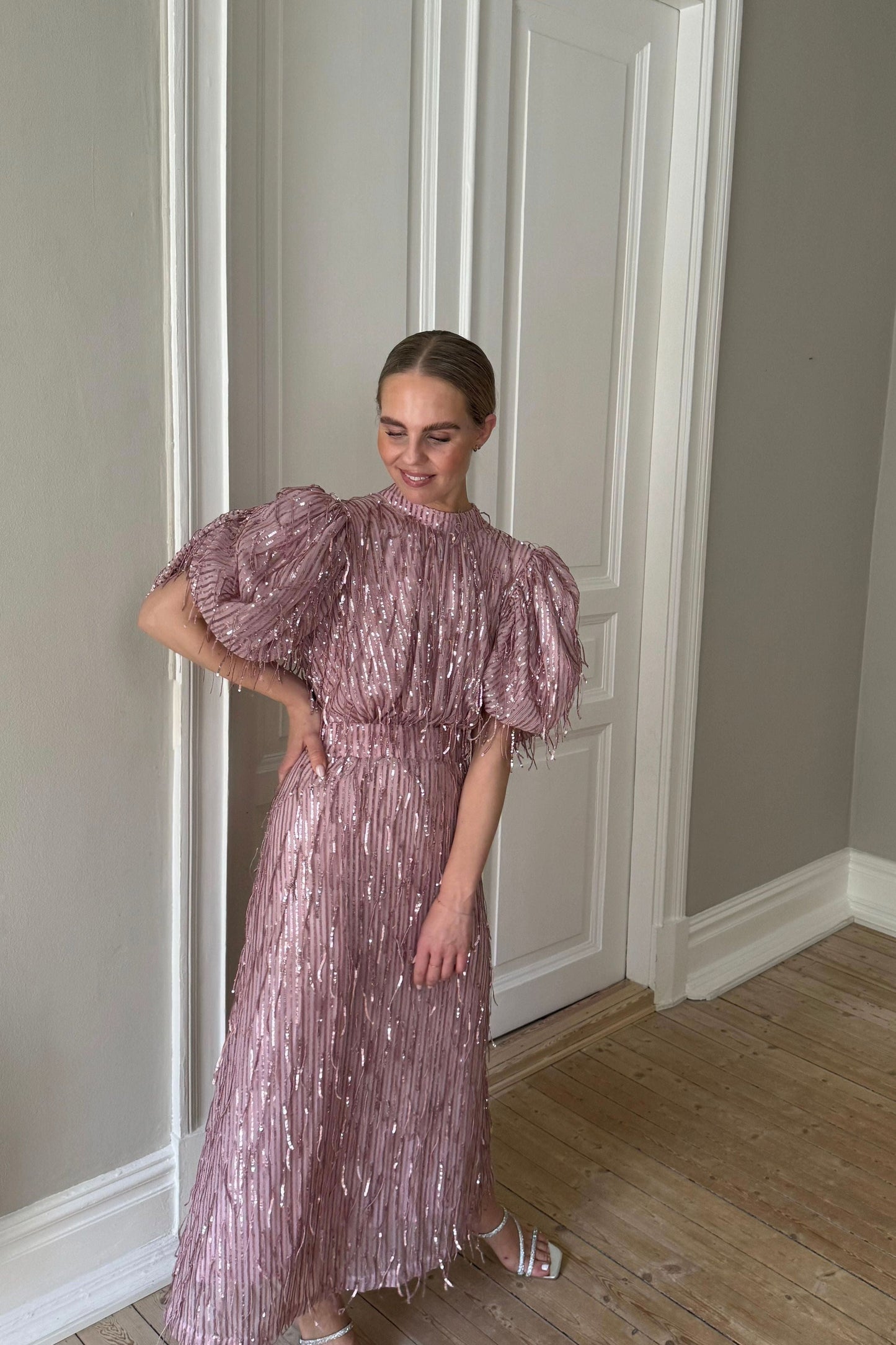 Rotate Pink Fringe Dress