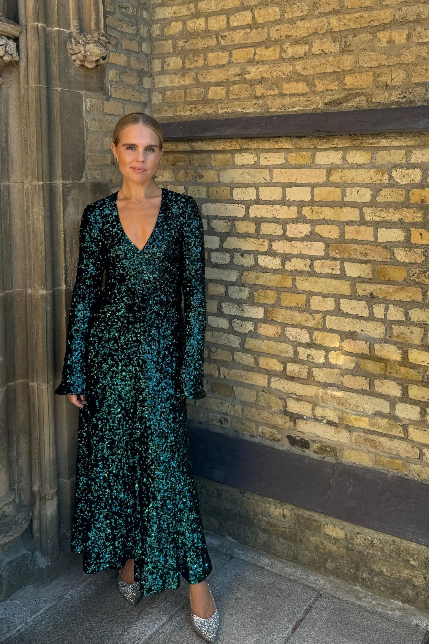 The Emerald Sequin Rotate Dress