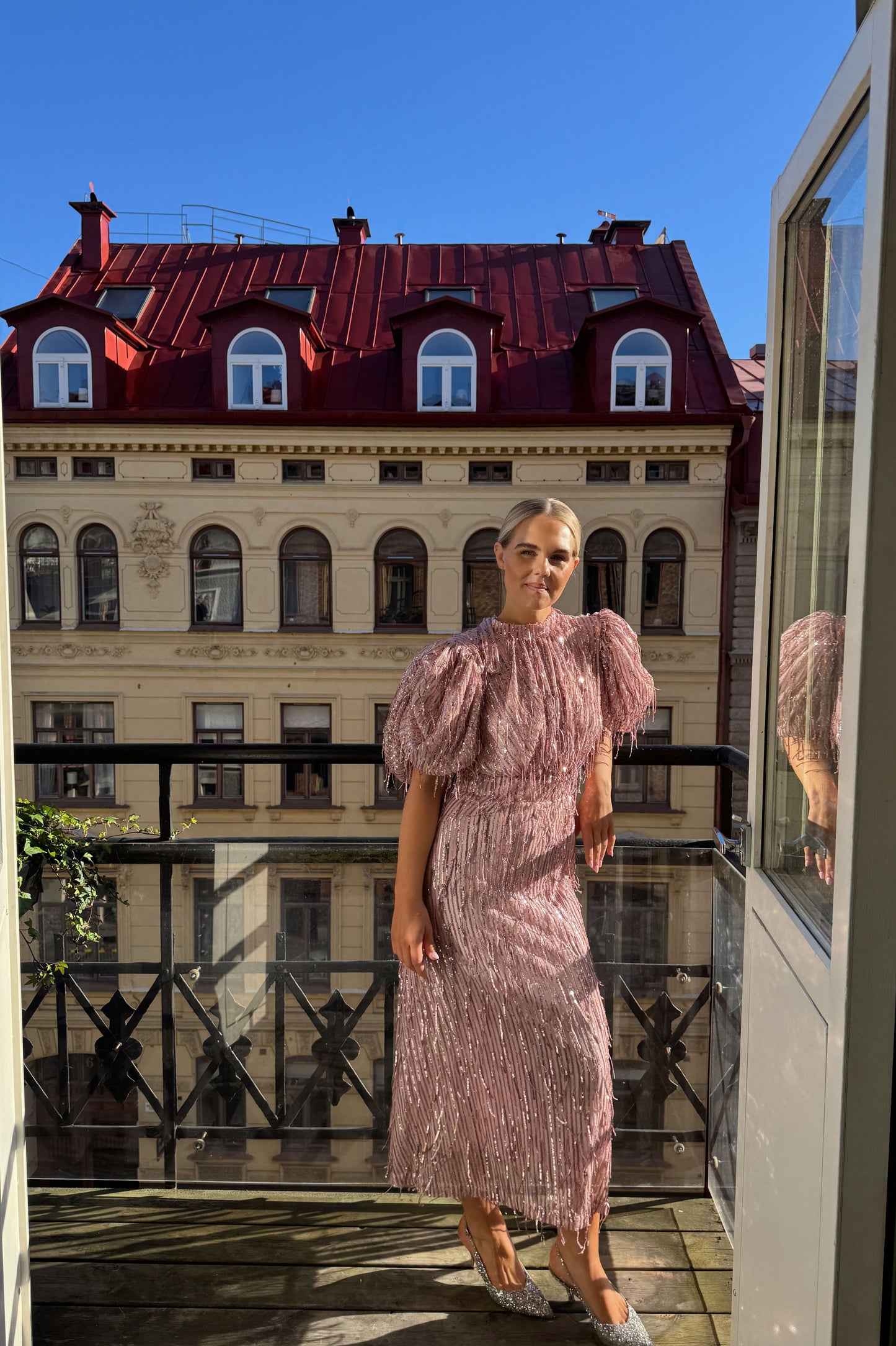 Rotate Pink Fringe Dress