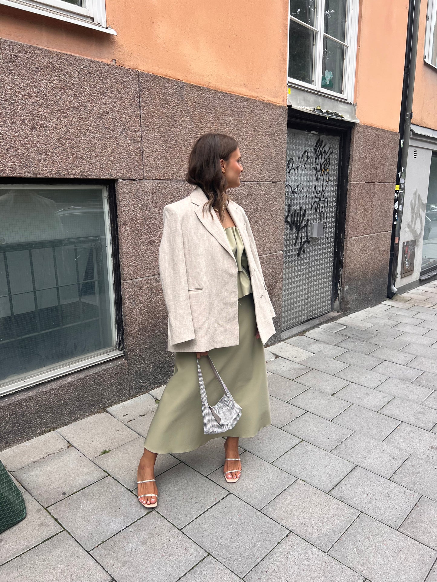 Dagmar Sculpted Green Dress