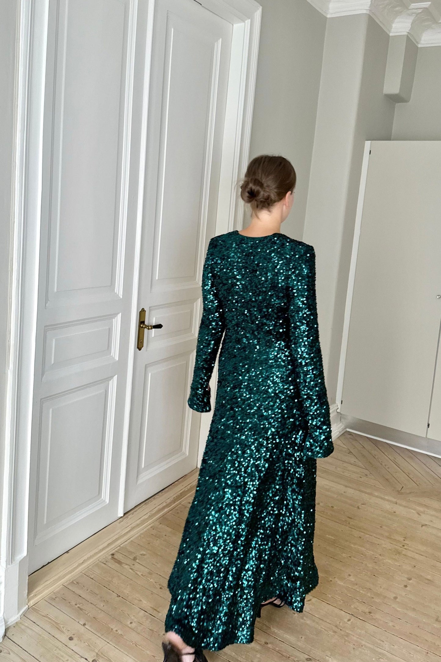 The Emerald Sequin Rotate Dress