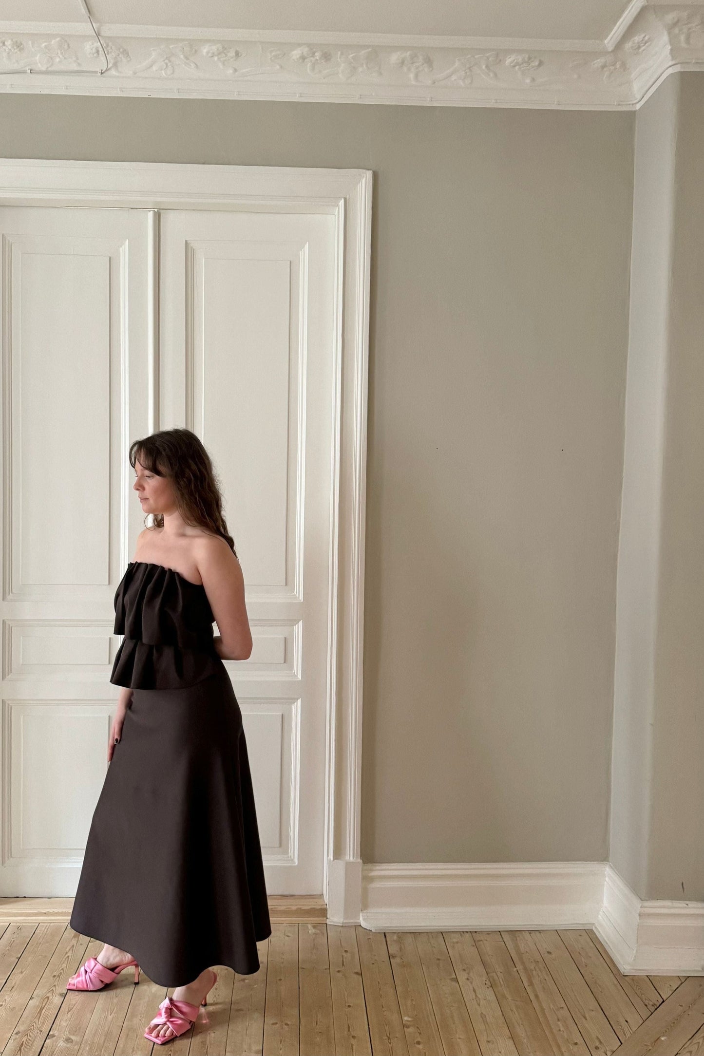 Dagmar Sculpted Brown Dress