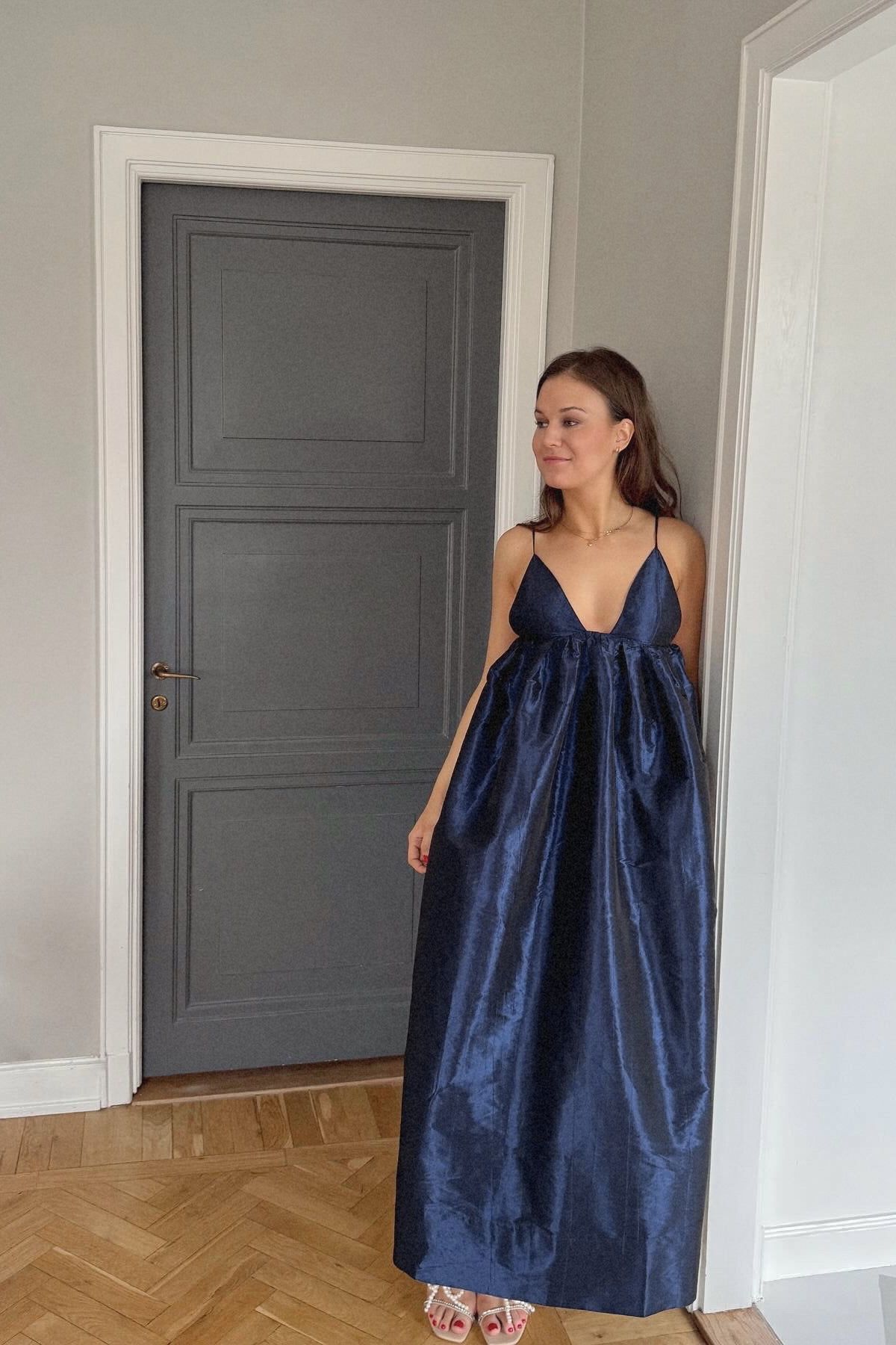 Ganni Navy Maxi Dress