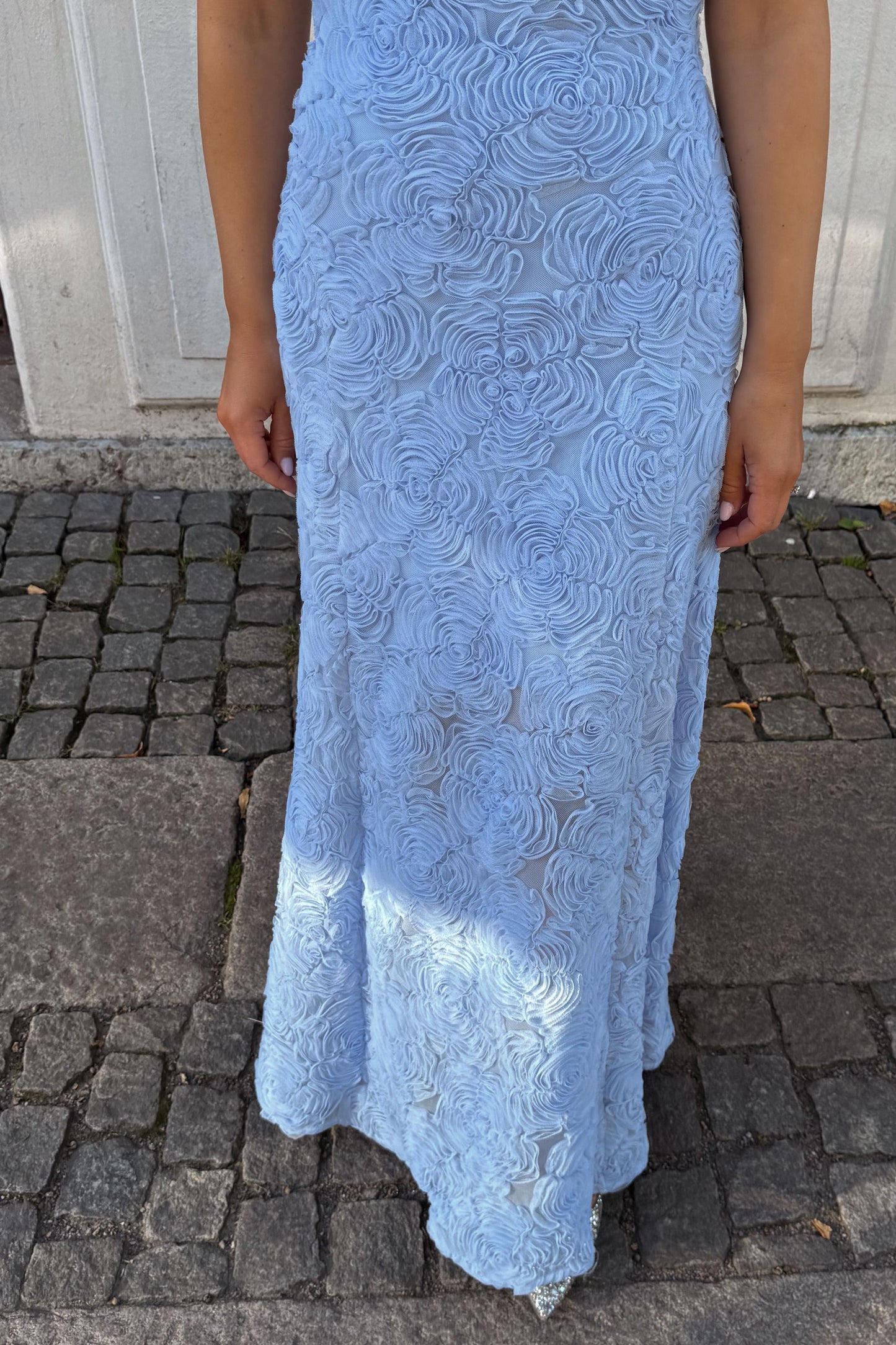 Rotate Flower Mesh Maxi Dress