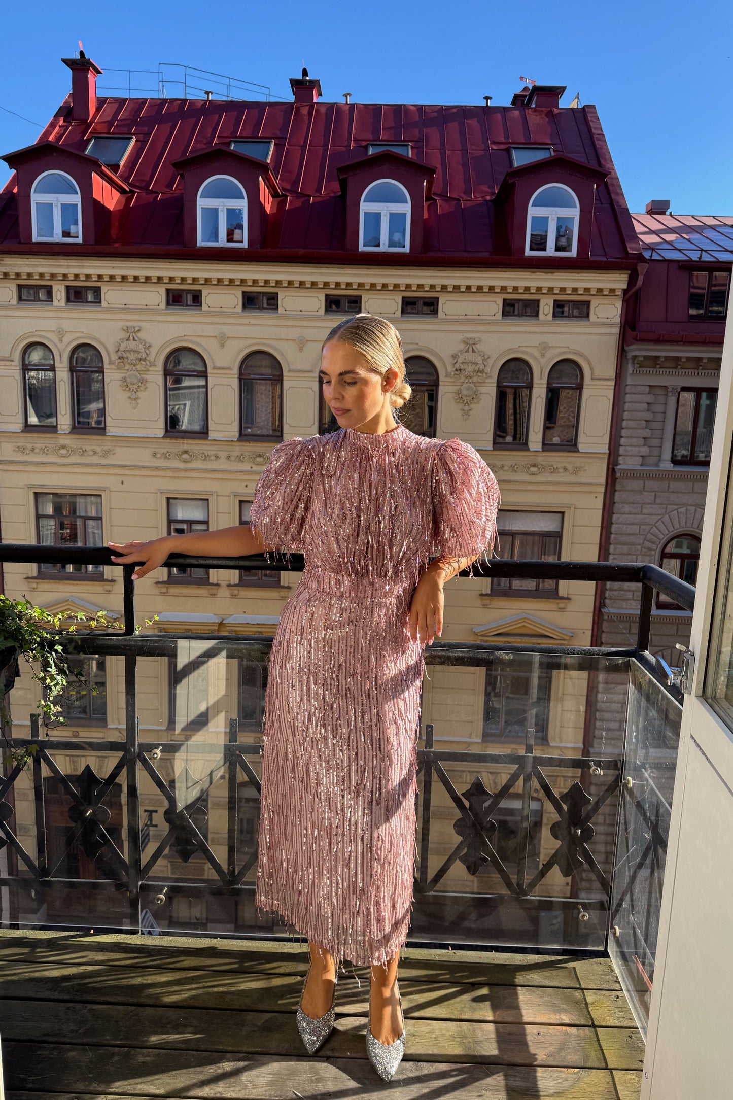 Rotate Pink Fringe Dress