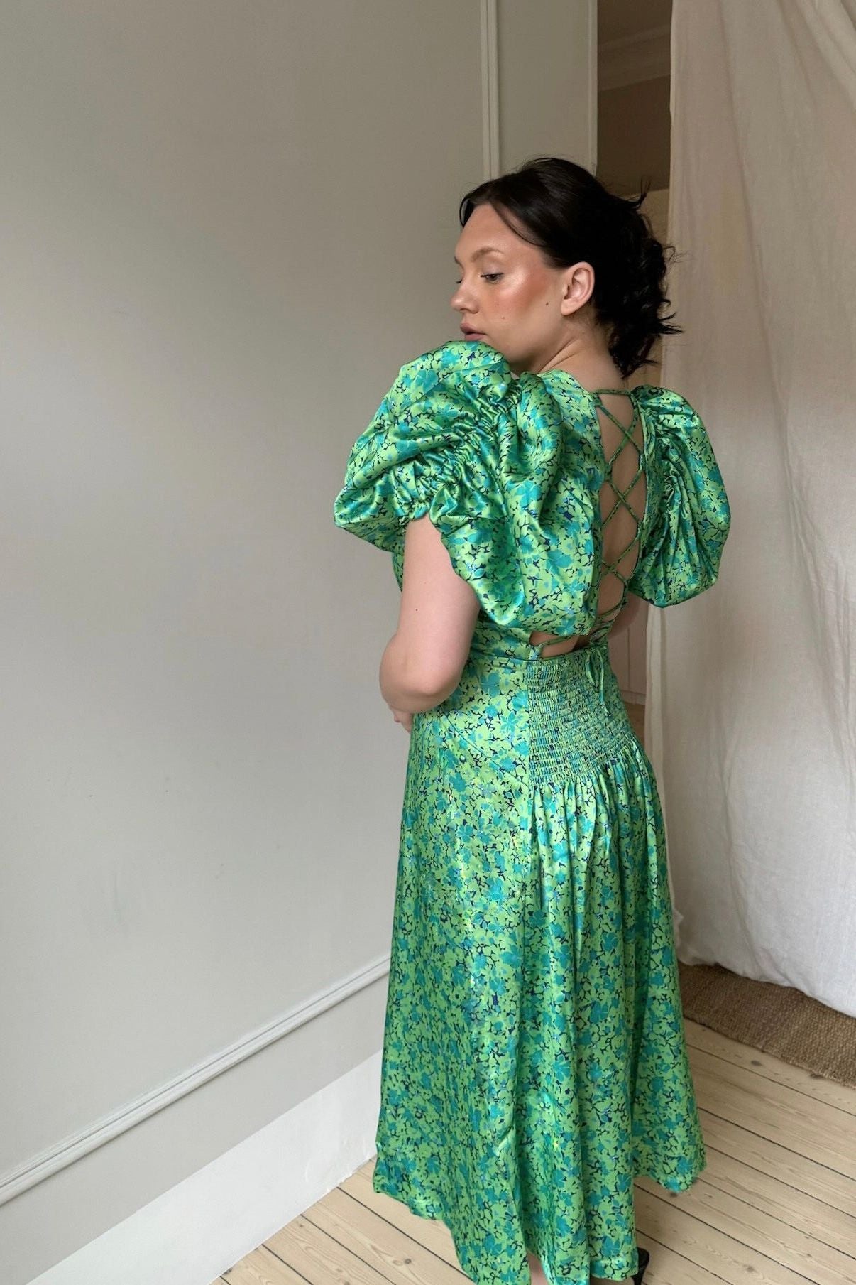 Rotate Green Flower Dress