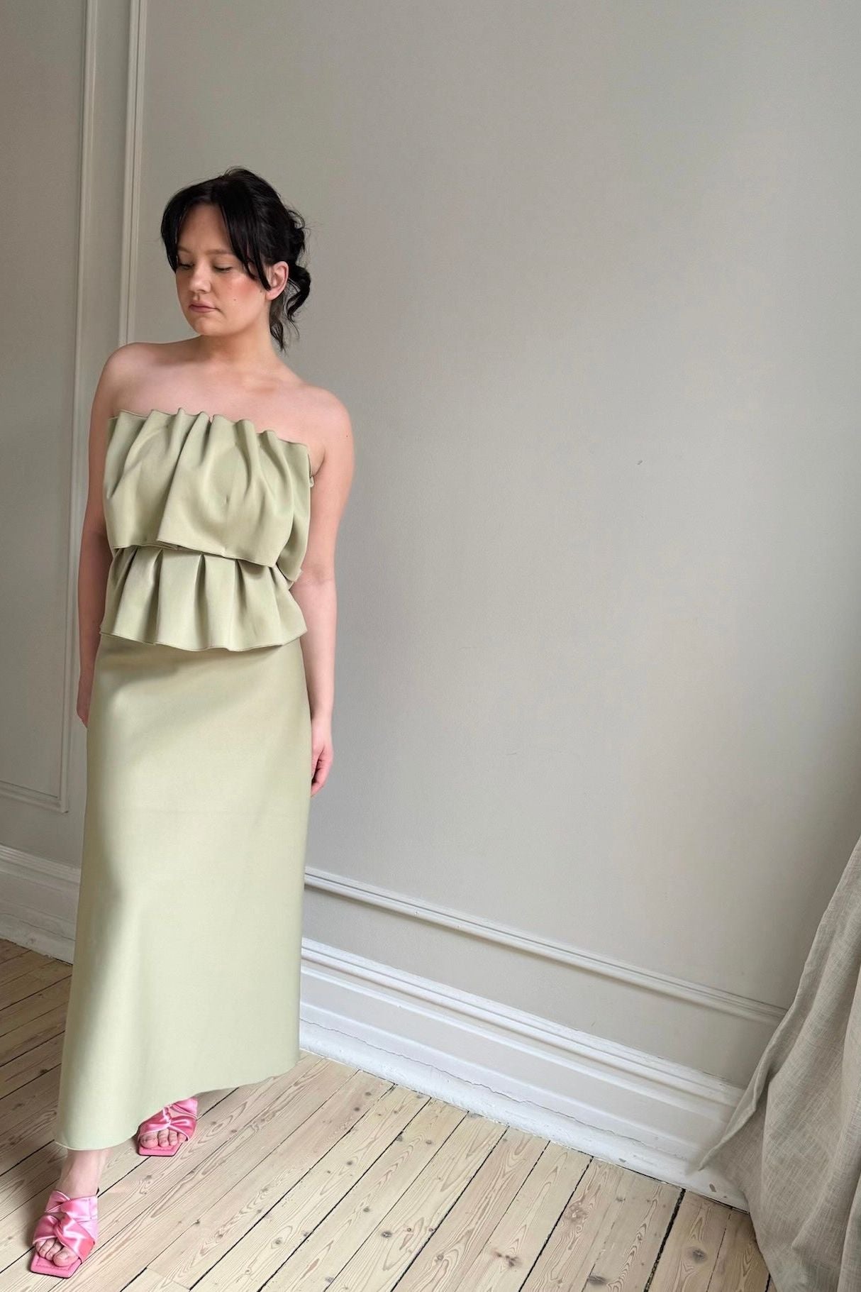 Dagmar Sculpted Green Dress