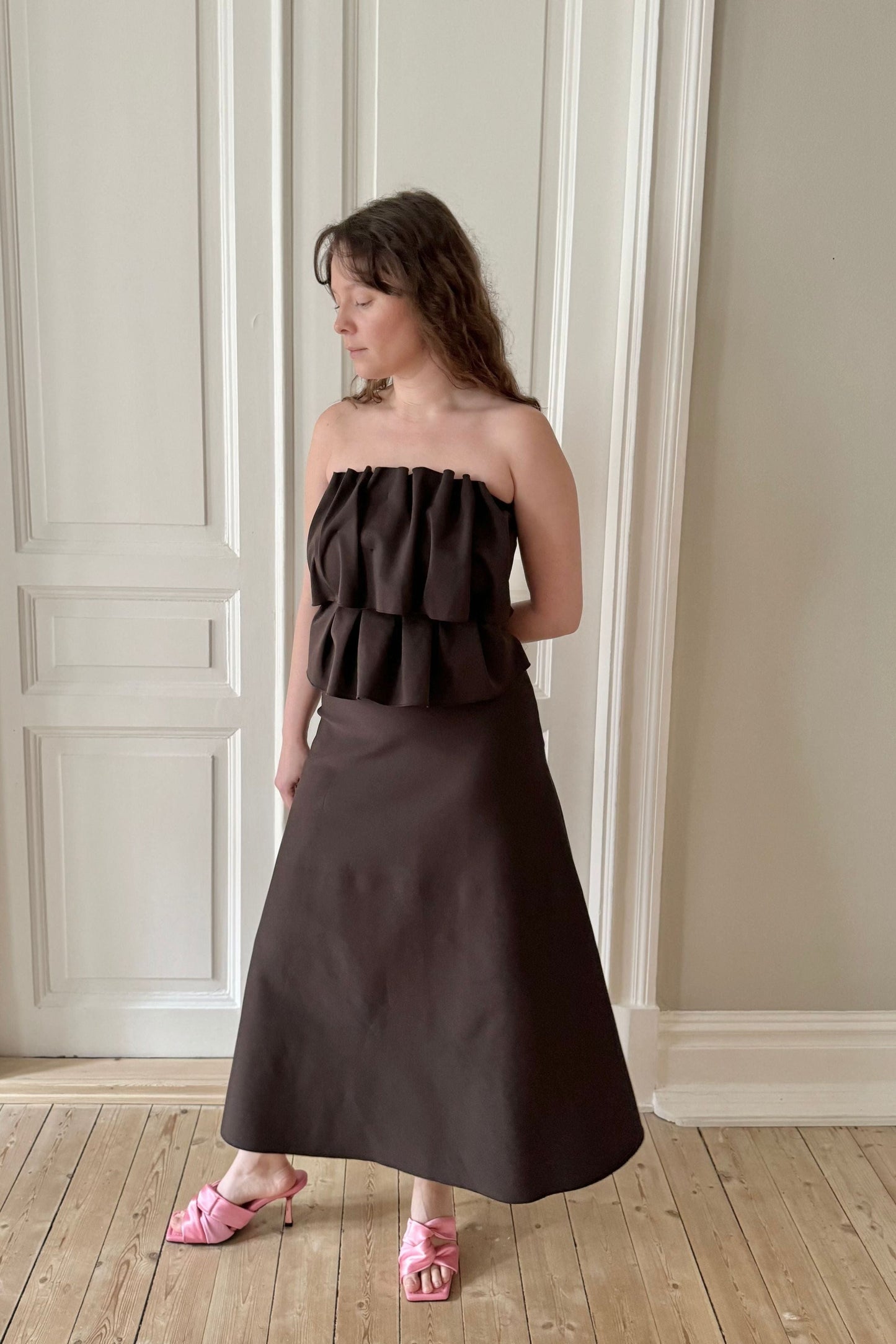 Dagmar Sculpted Brown Dress