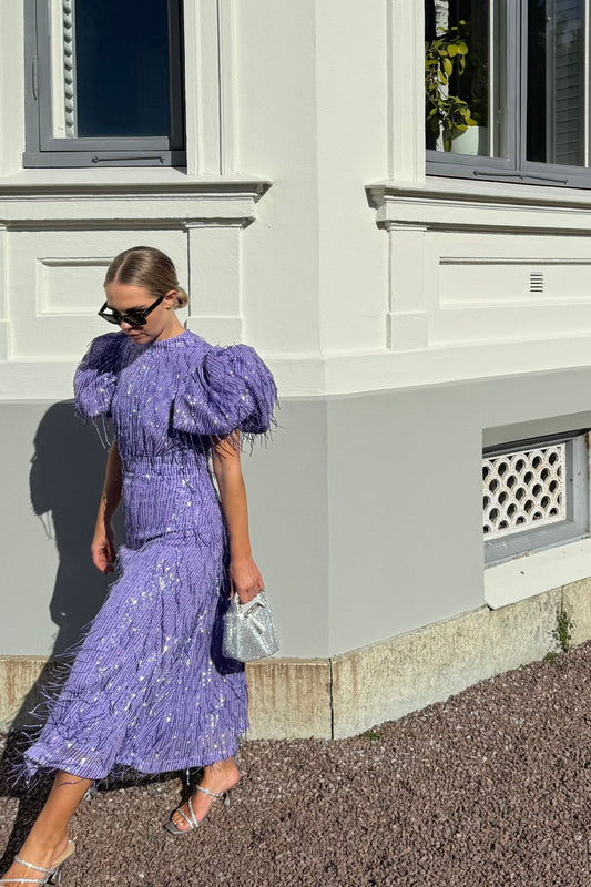 Rotate Purple Fringe Dress