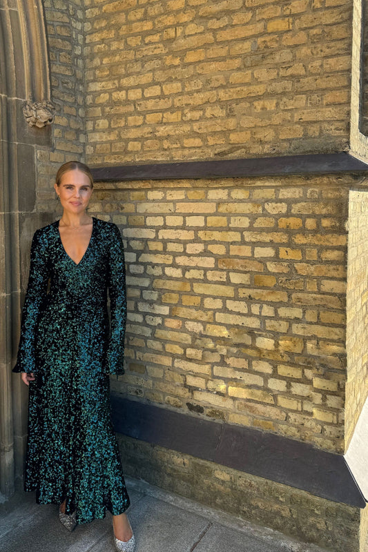 The Emerald Sequin Rotate Dress