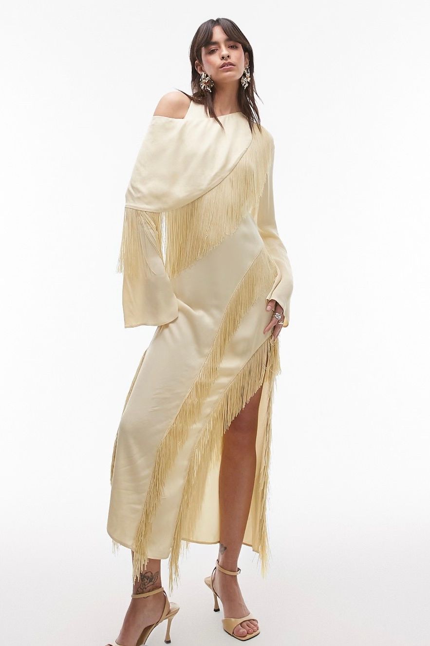 Long Sleeve Fringe Dress