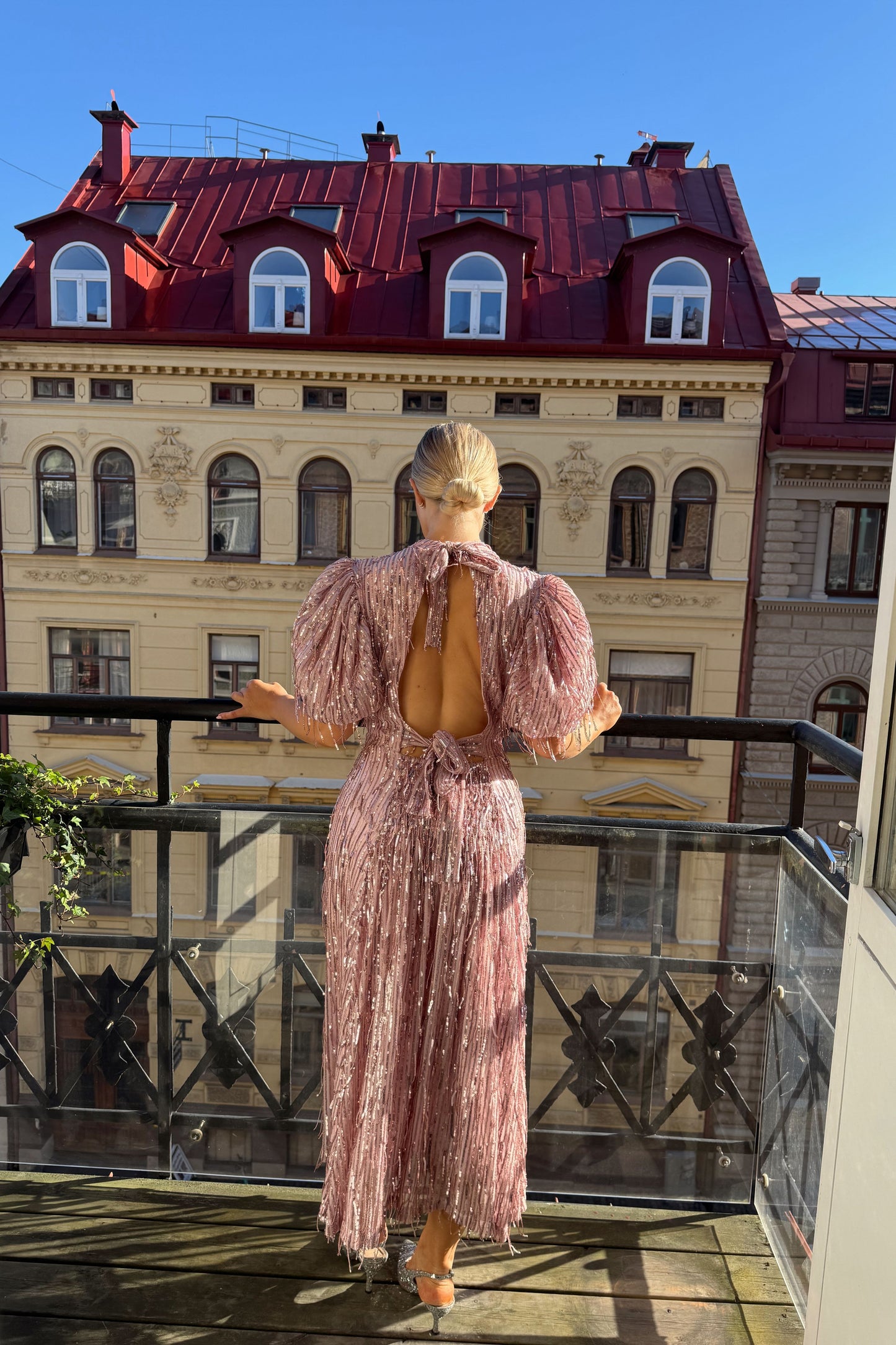 Rotate Pink Fringe Dress