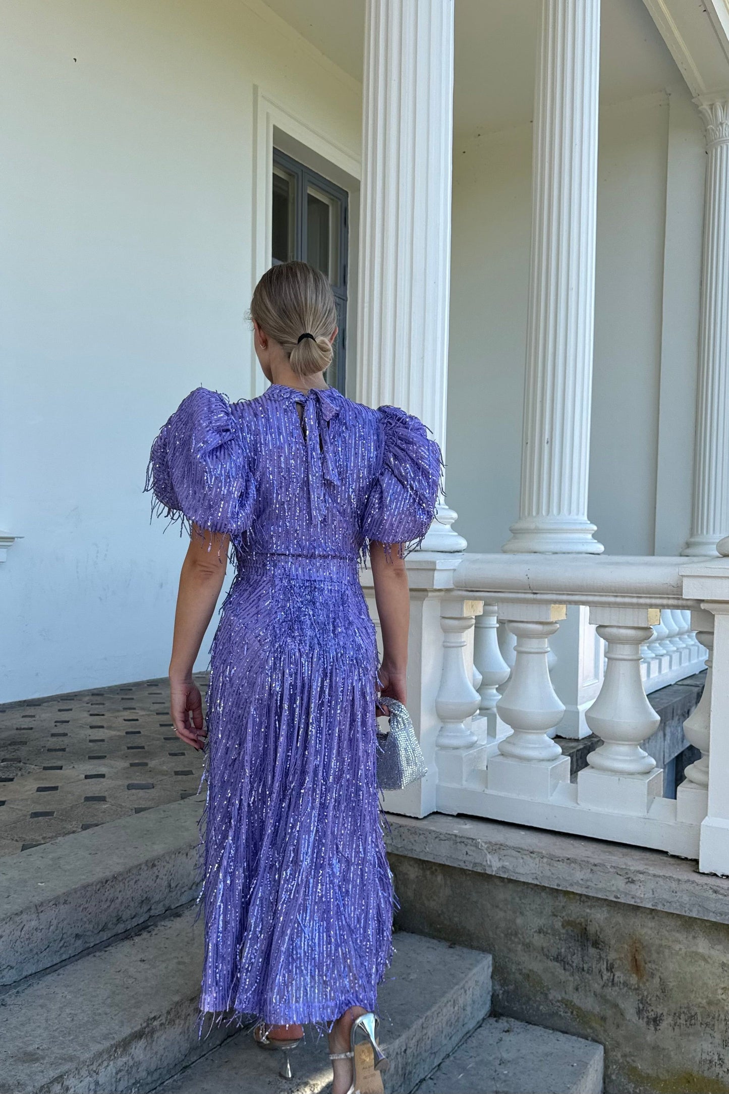 Rotate Purple Fringe Dress