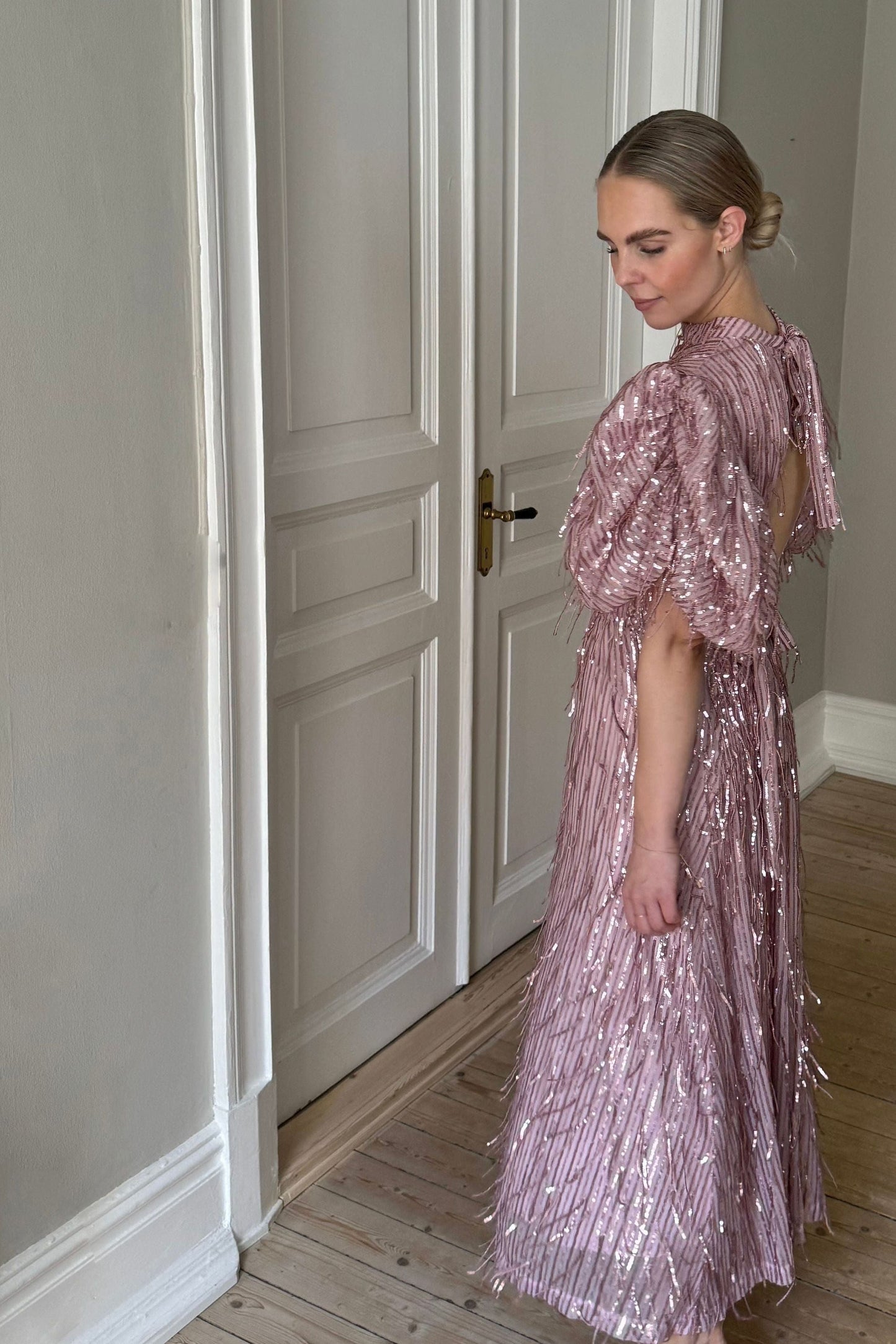 Rotate Pink Fringe Dress