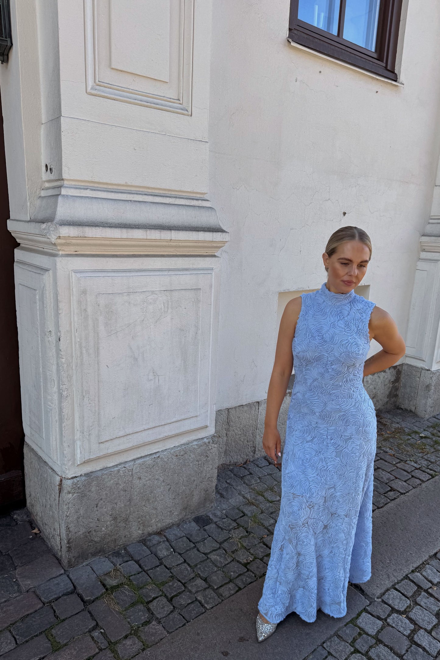 Rotate Flower Mesh Maxi Dress