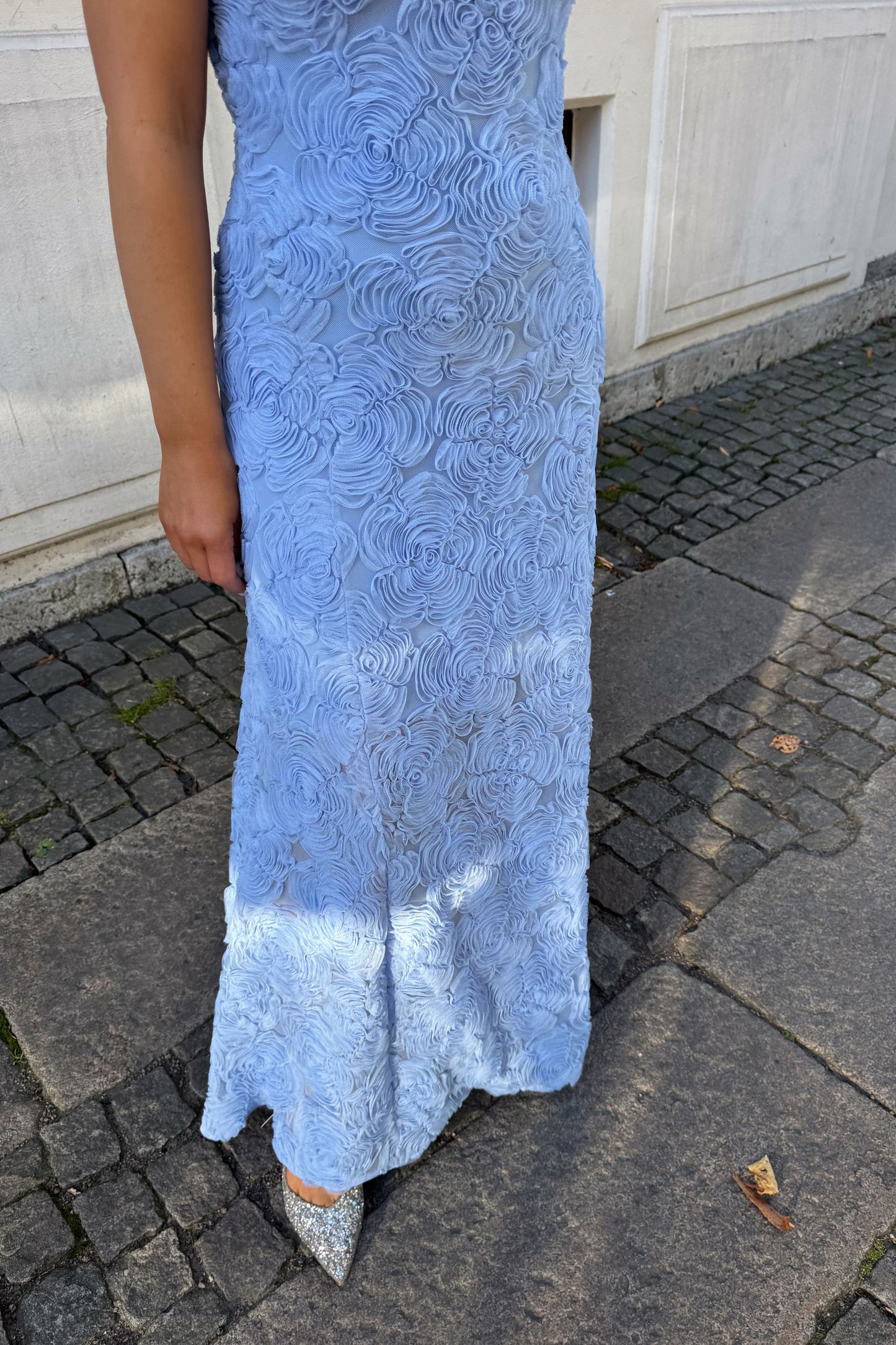 Rotate Flower Mesh Maxi Dress