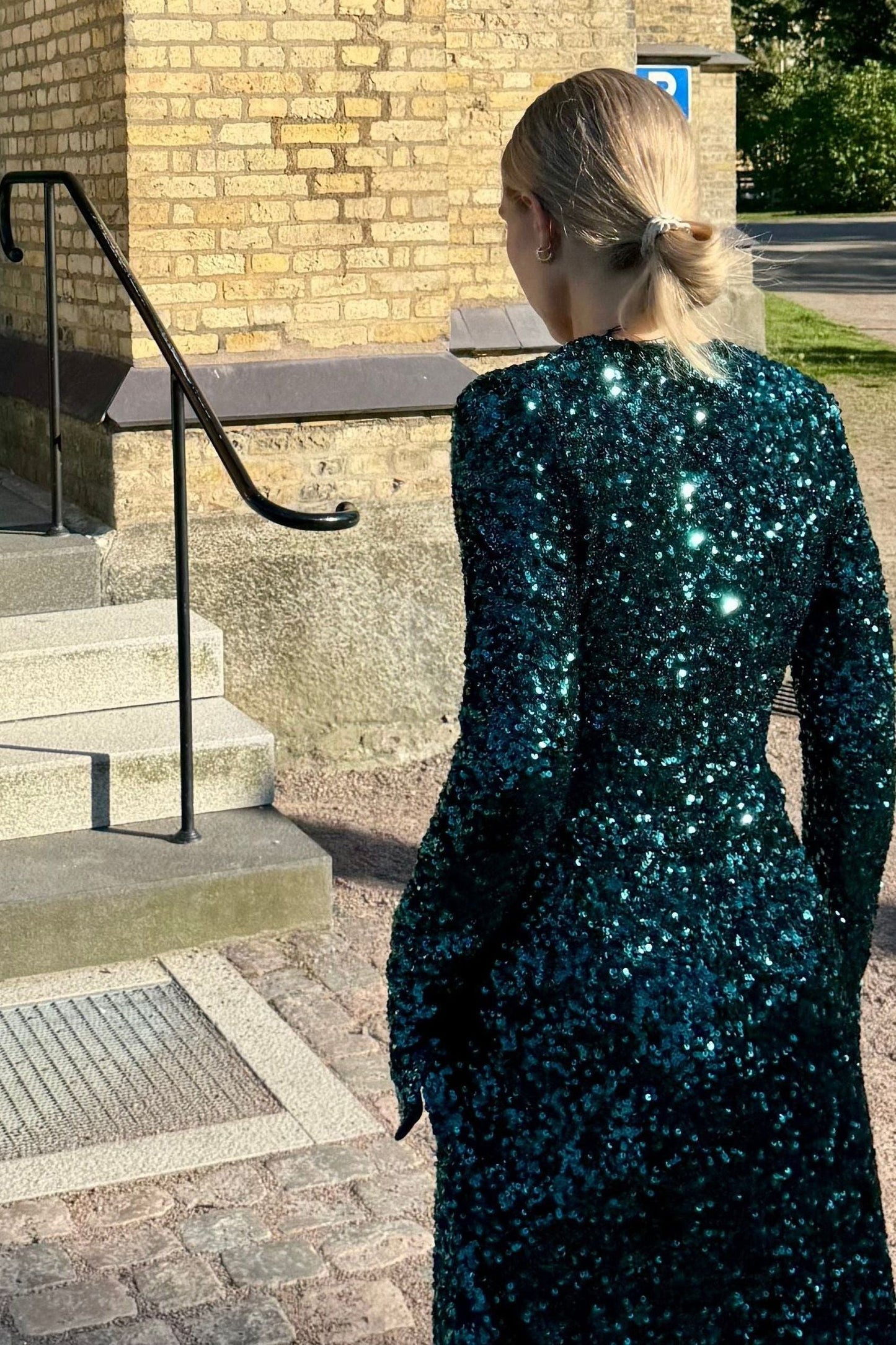 The Emerald Sequin Rotate Dress