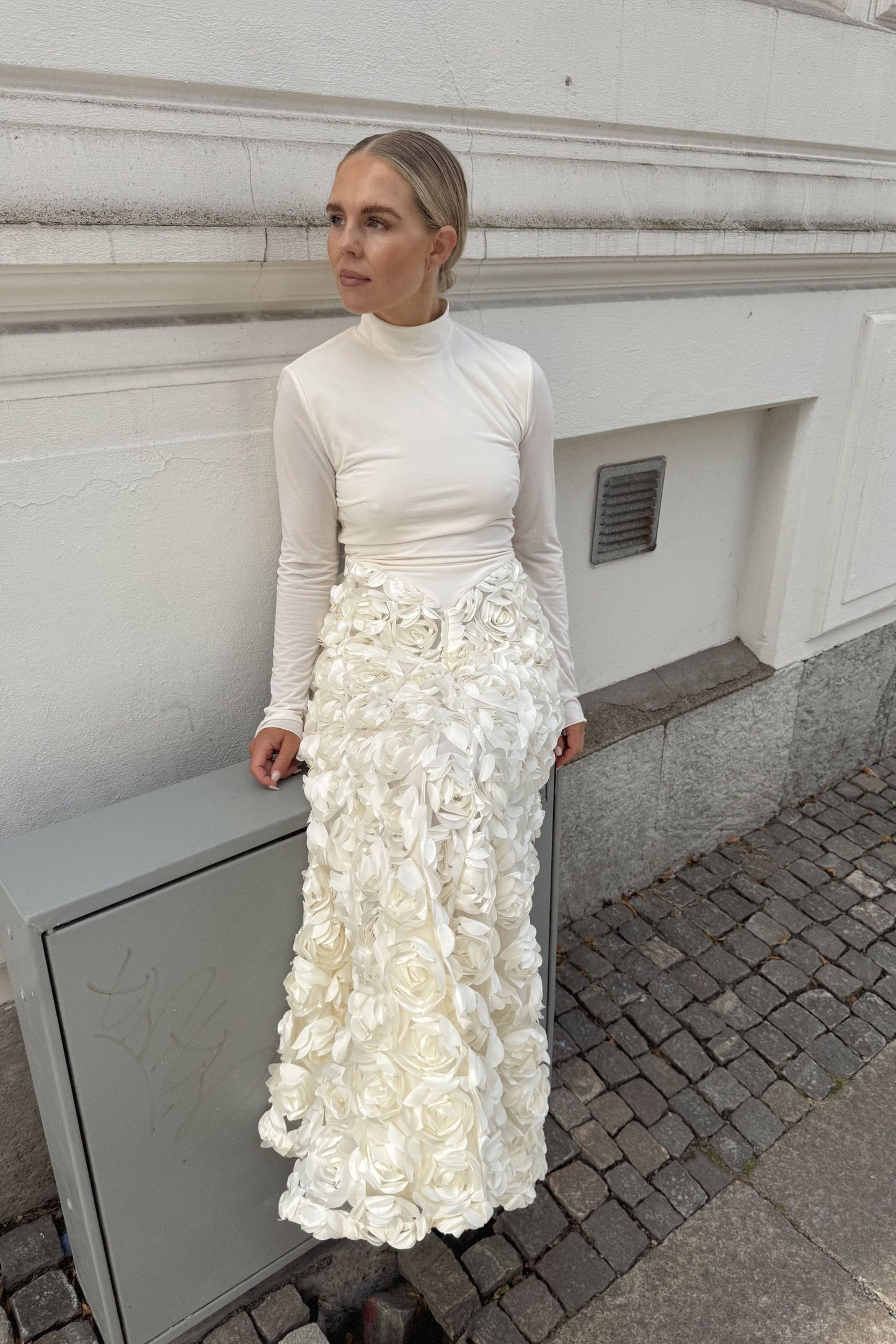 Rotate Floral Appliqué Dress