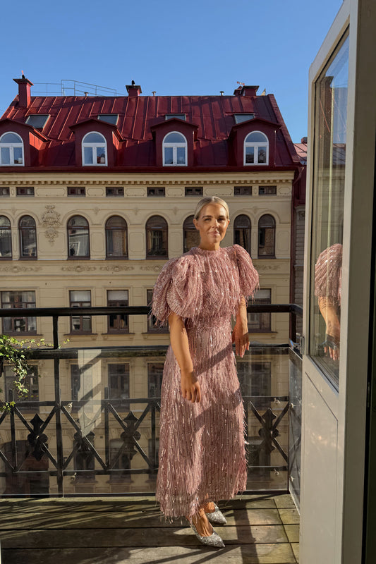 Rotate Pink Fringe Dress