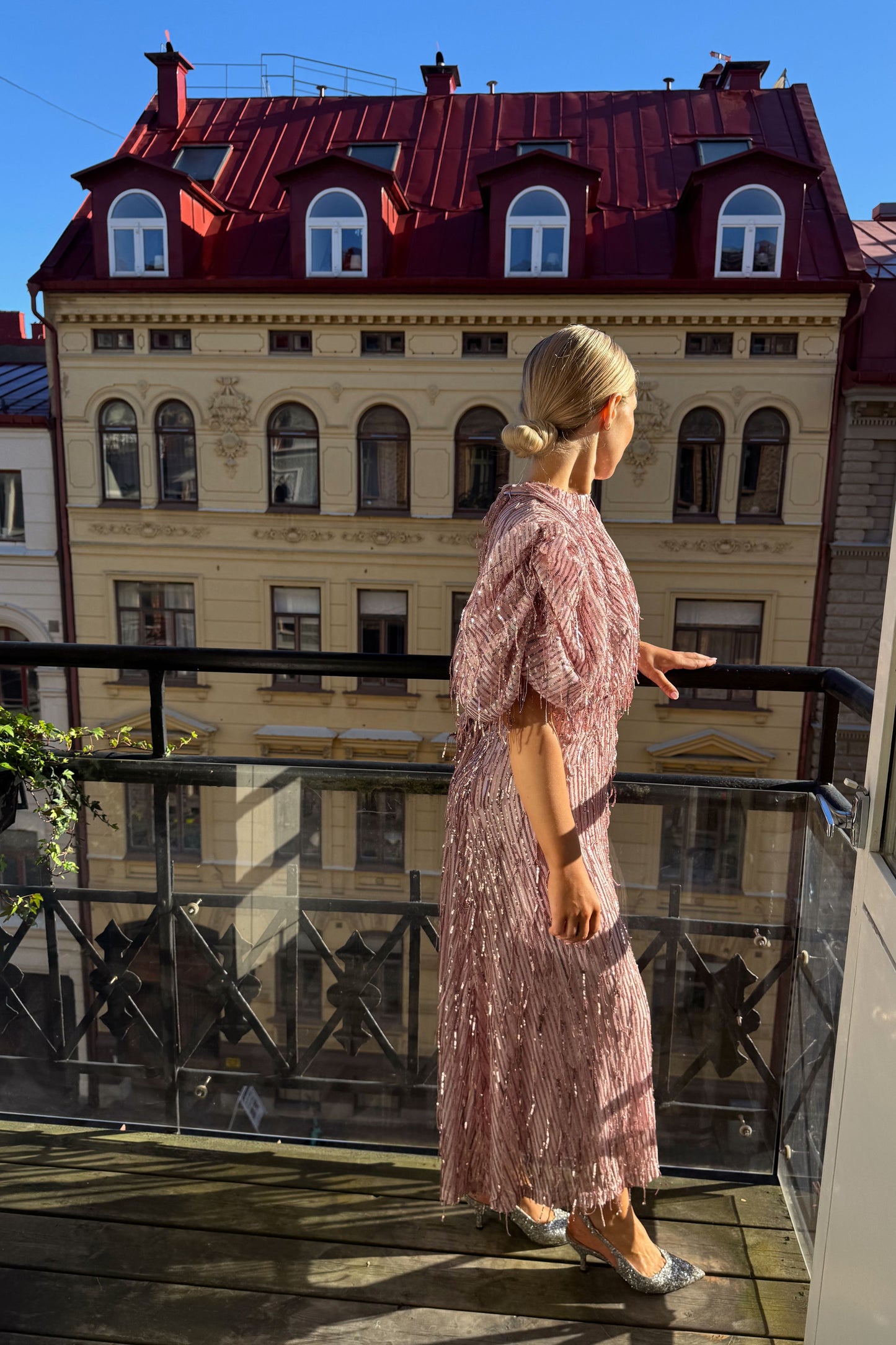 Rotate Pink Fringe Dress