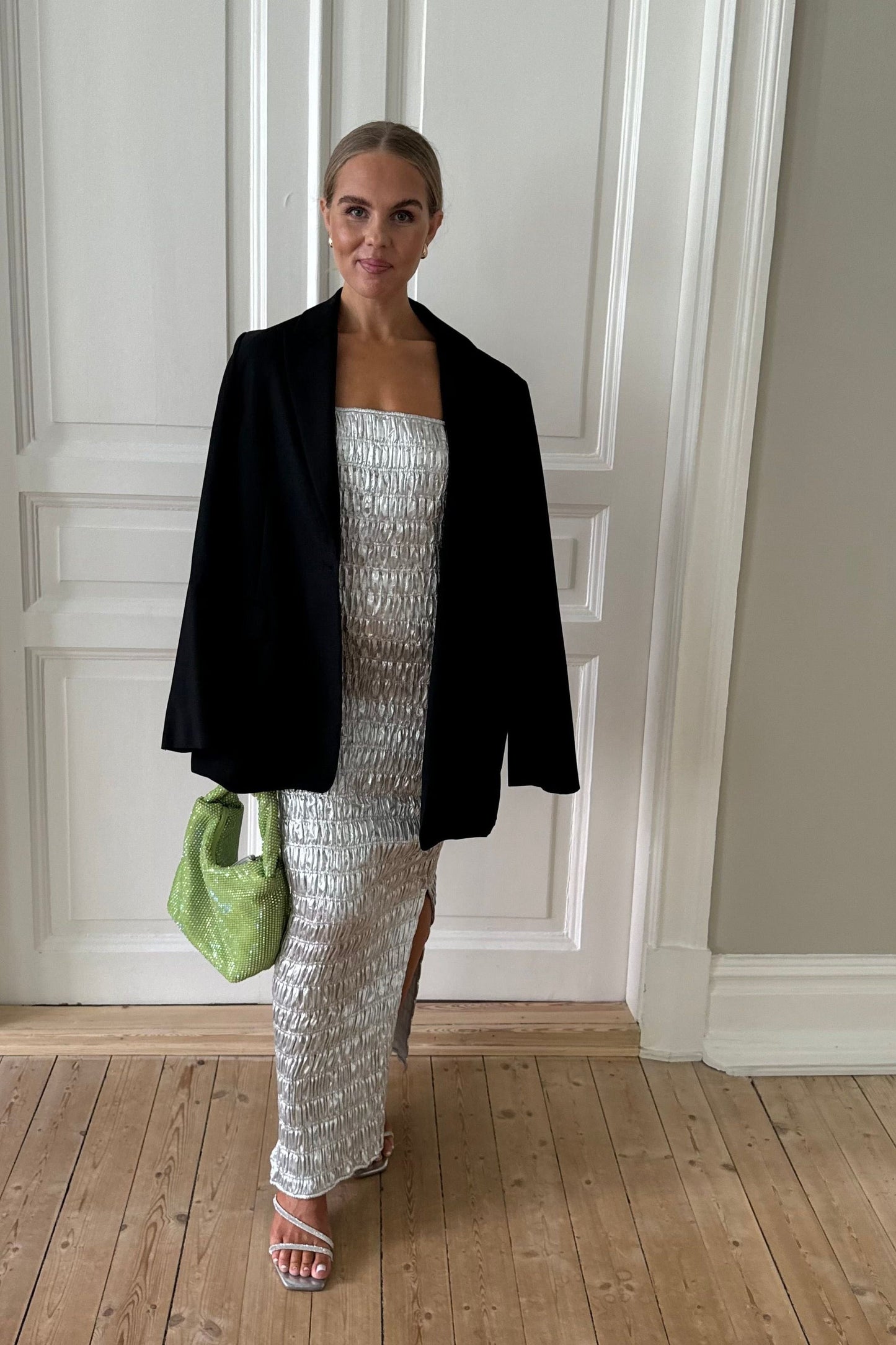 Rabens Saloner Metallic Dress