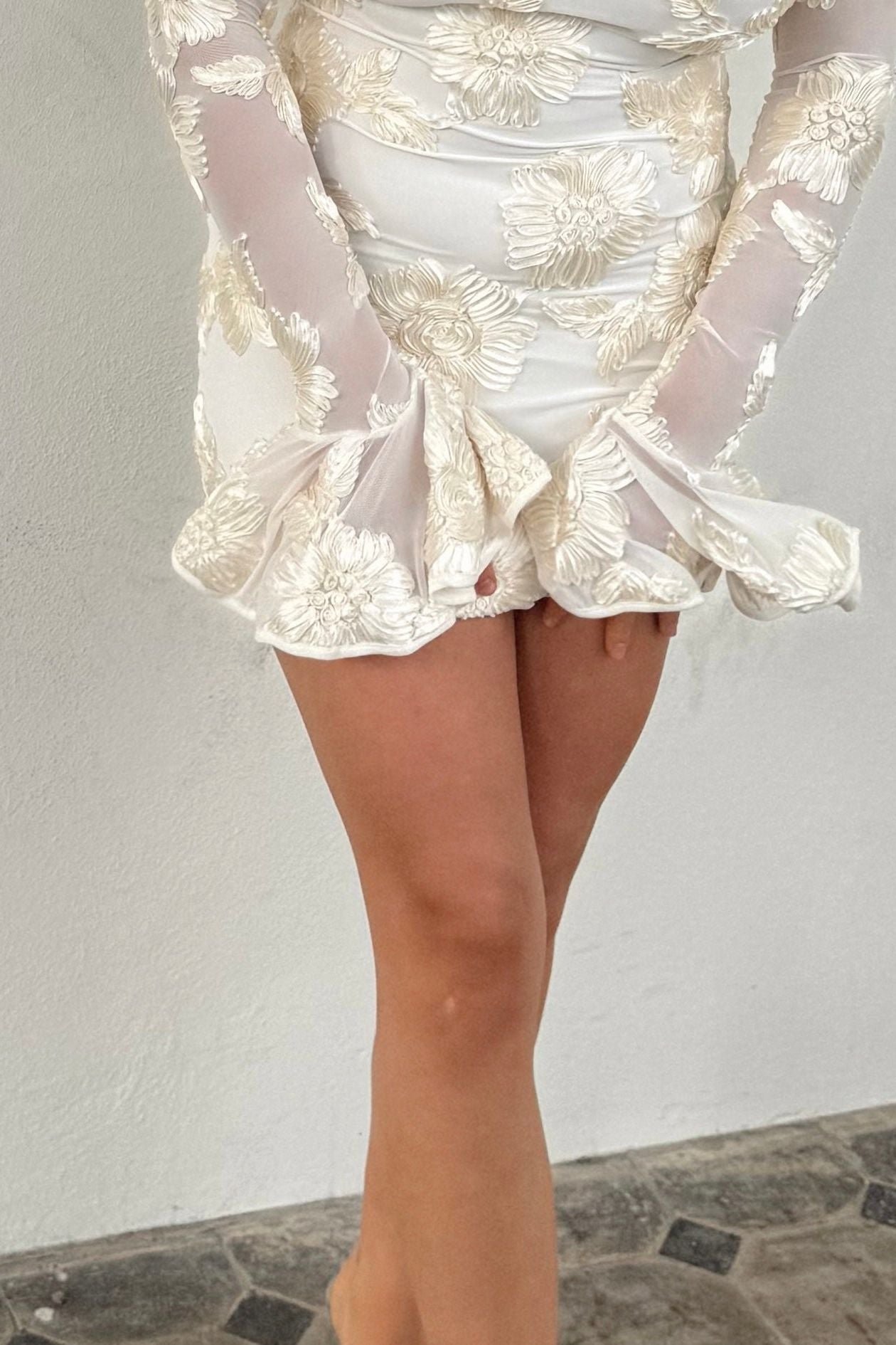 The Rotate Mini Floral Wedding Dress