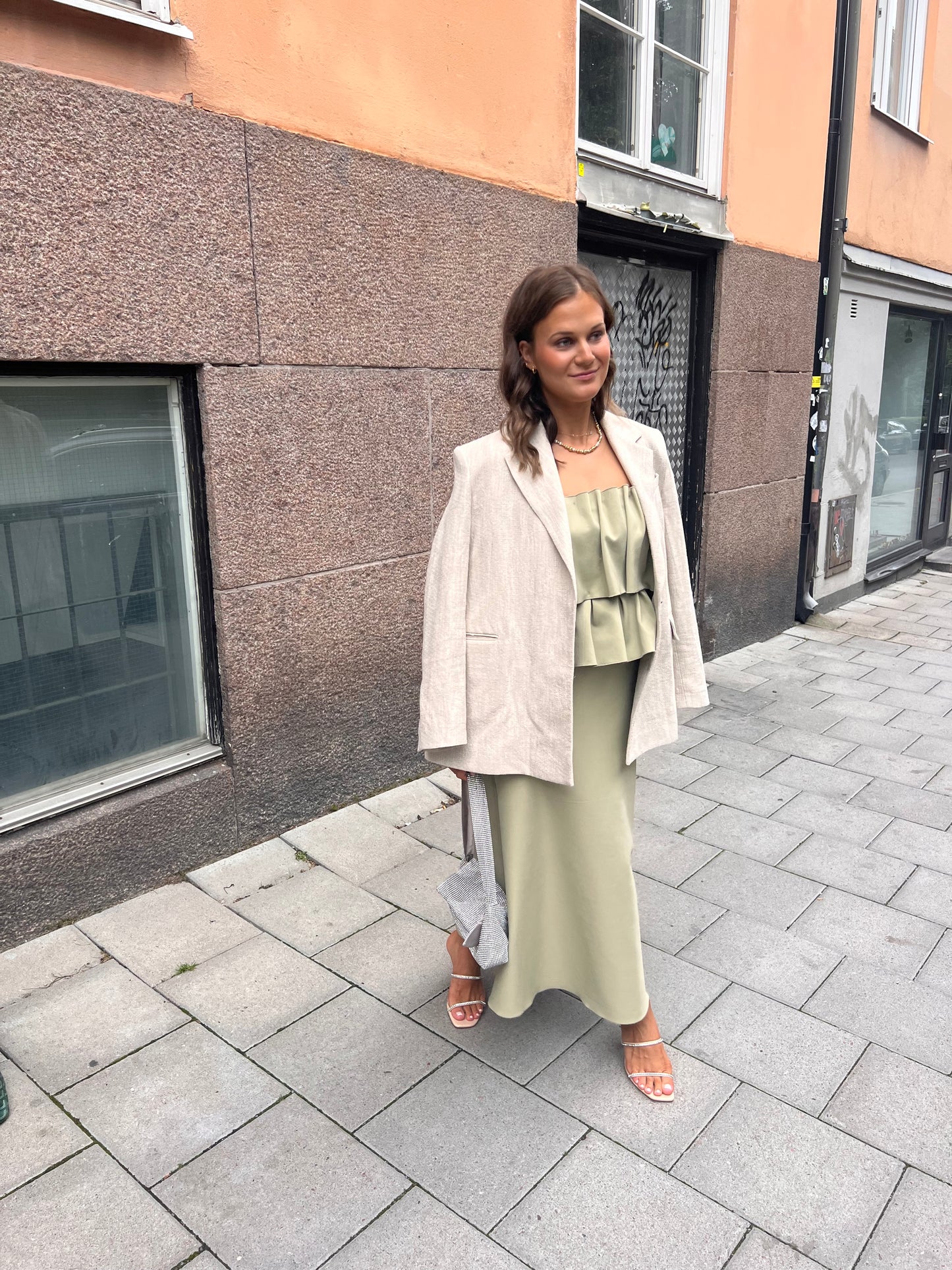 Dagmar Sculpted Green Dress