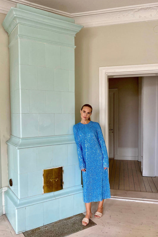 Stine Goya Blue Sequin Dress
