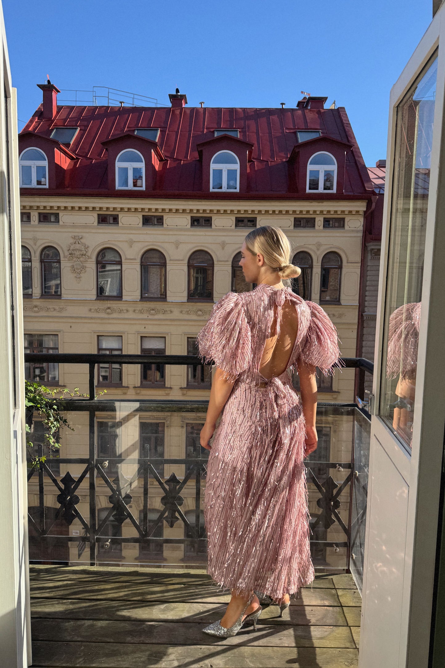 Rotate Pink Fringe Dress