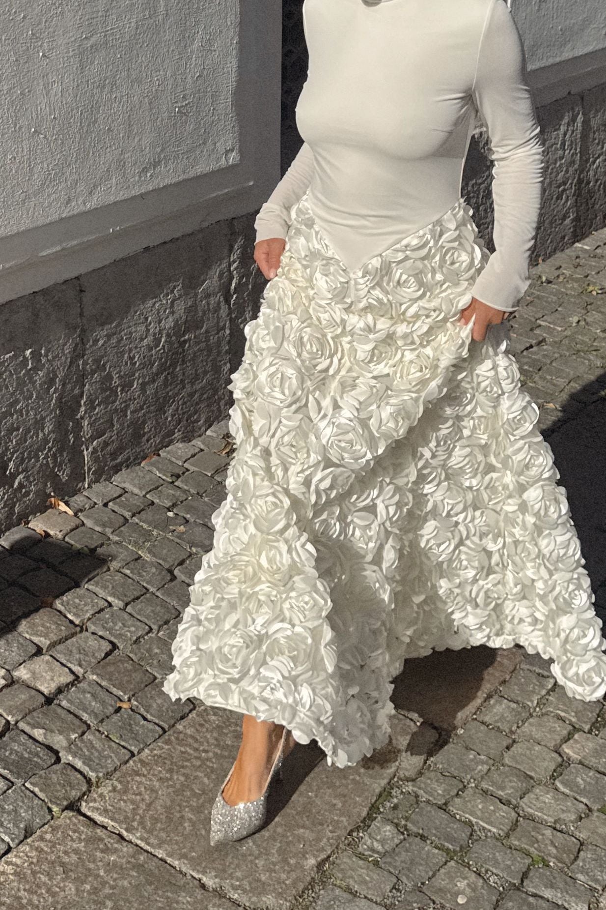 Rotate Floral Appliqué Dress