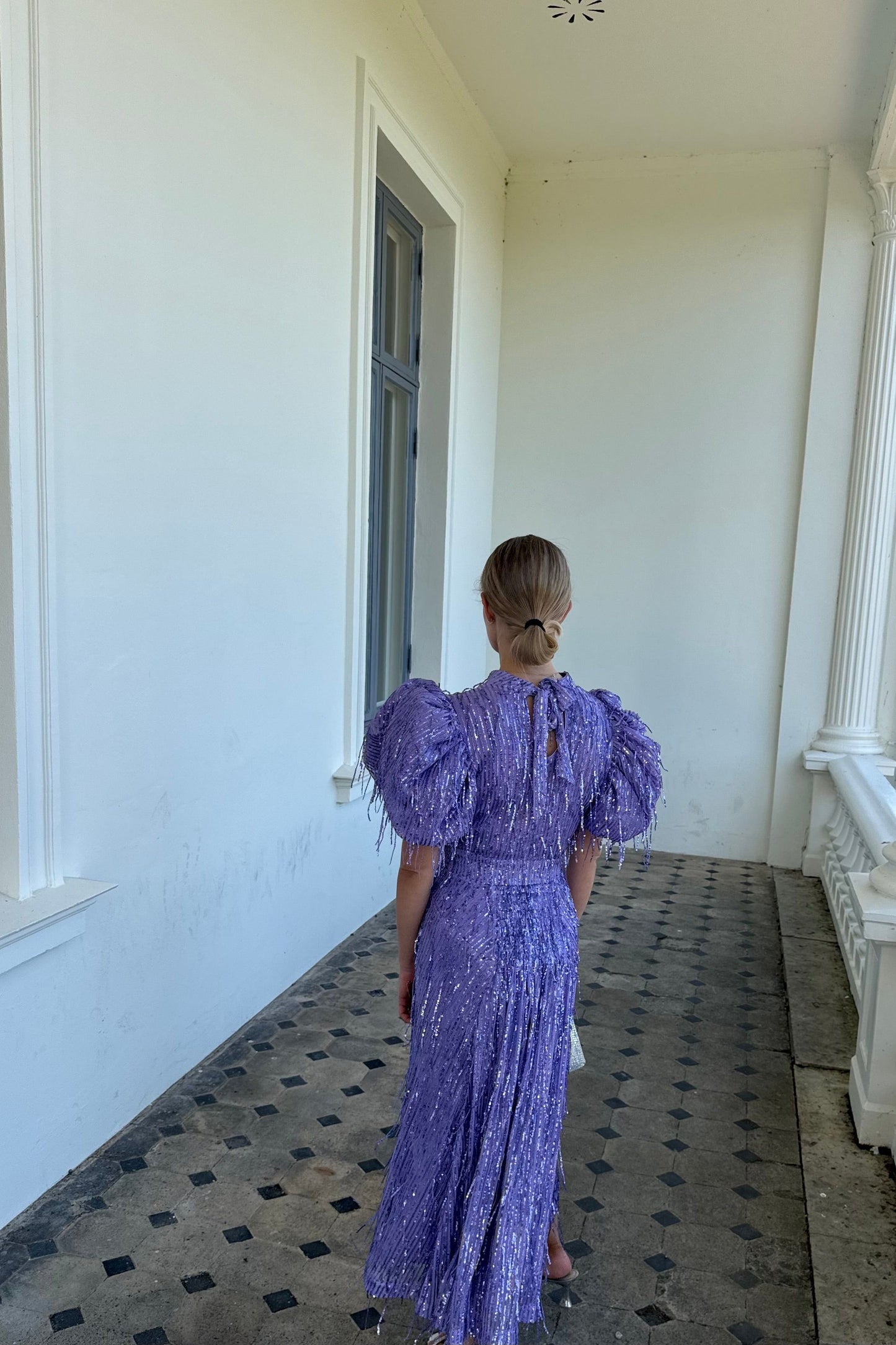 Rotate Purple Fringe Dress