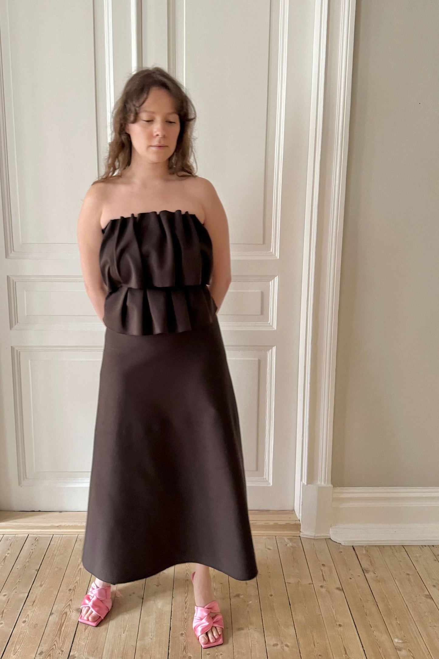 Dagmar Sculpted Brown Dress