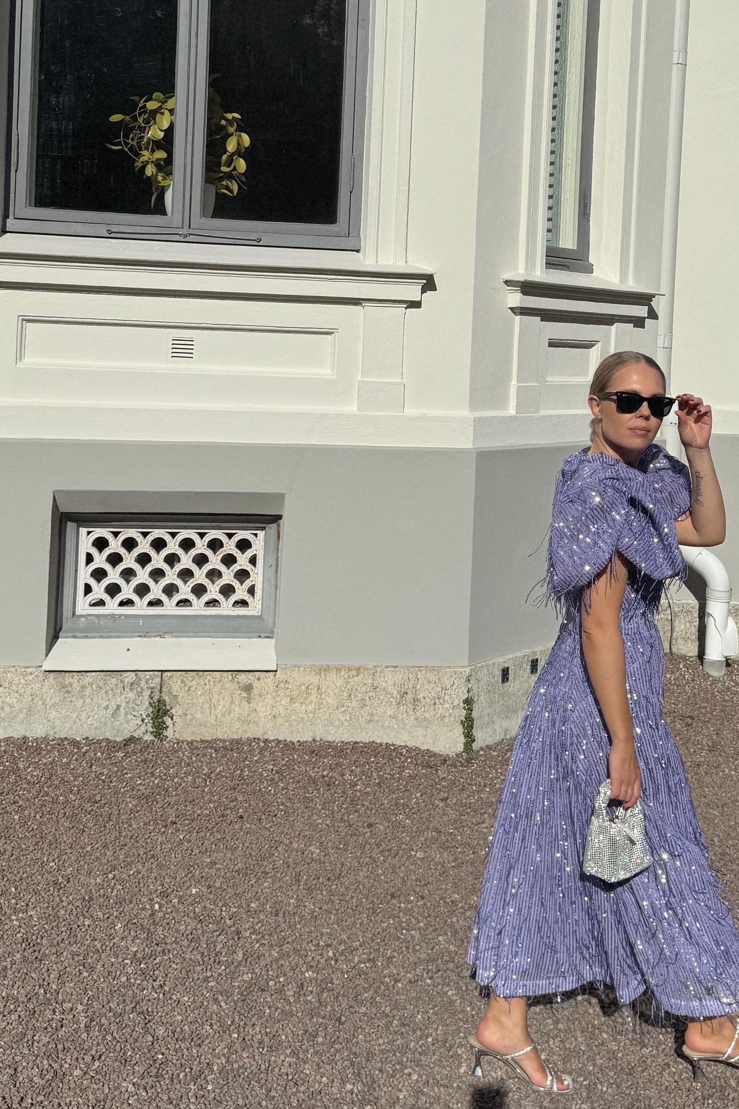 Rotate Purple Fringe Dress