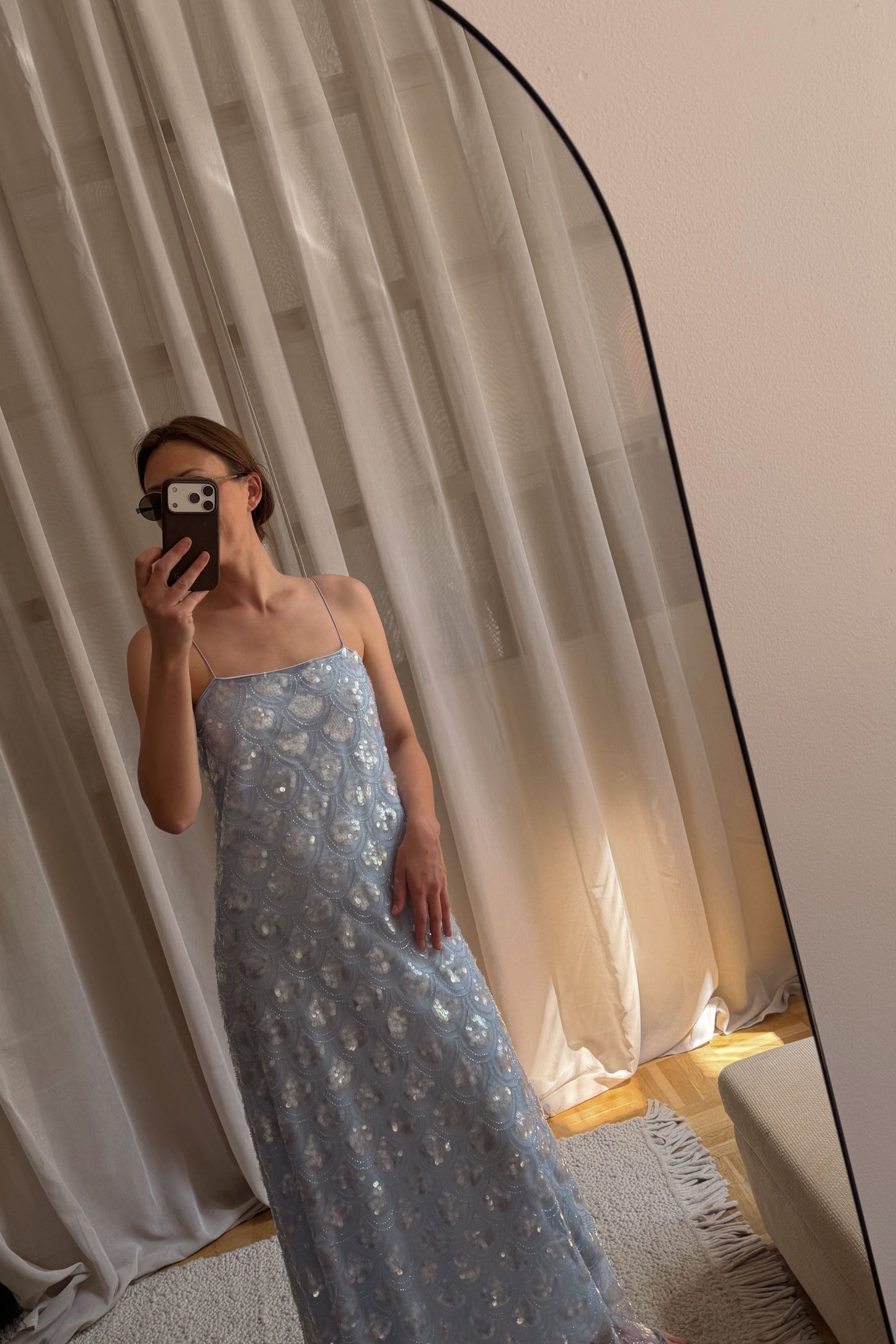 Rotate Scalloped Embellished Maxi Dress