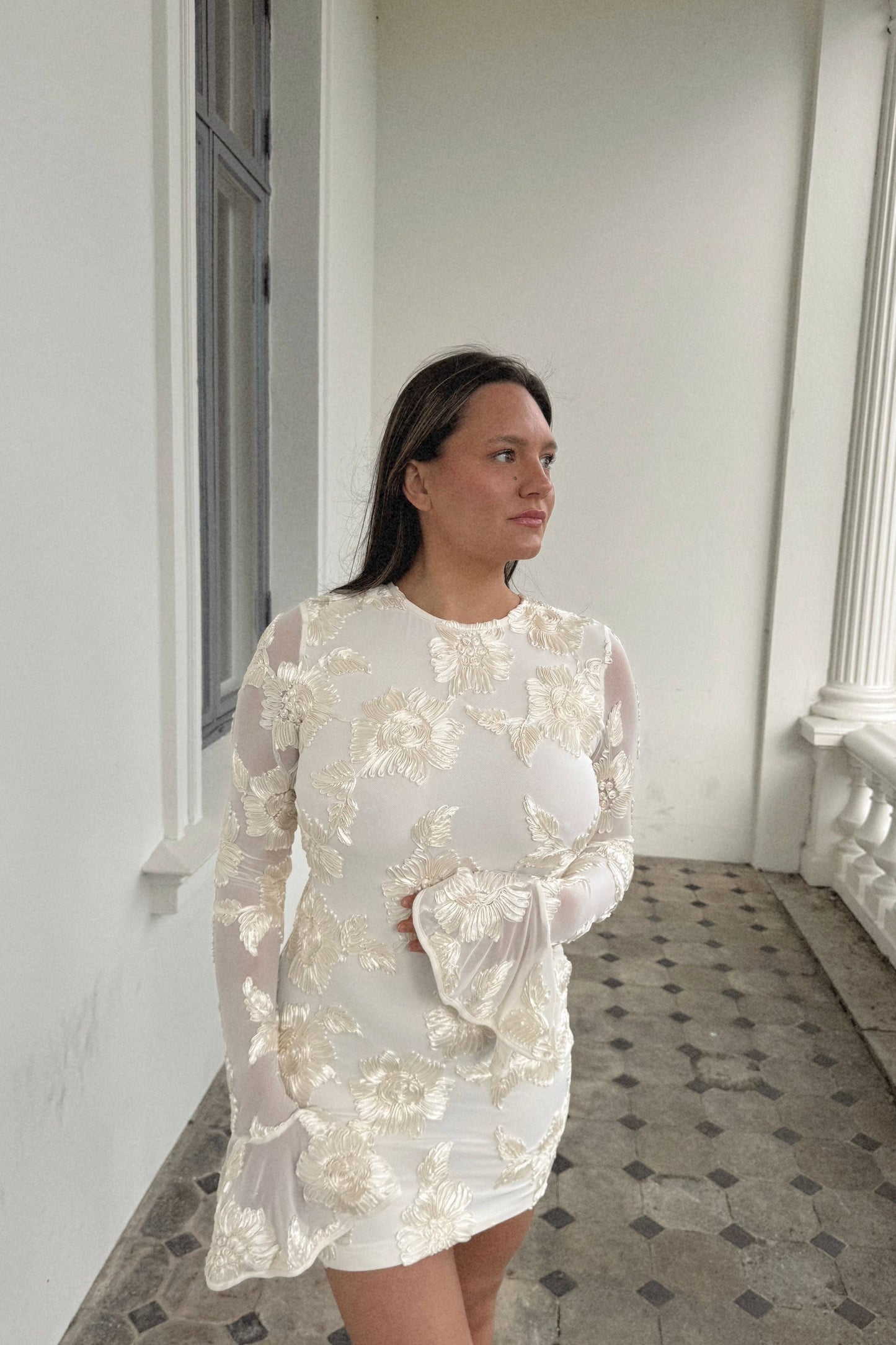 The Rotate Mini Floral Wedding Dress