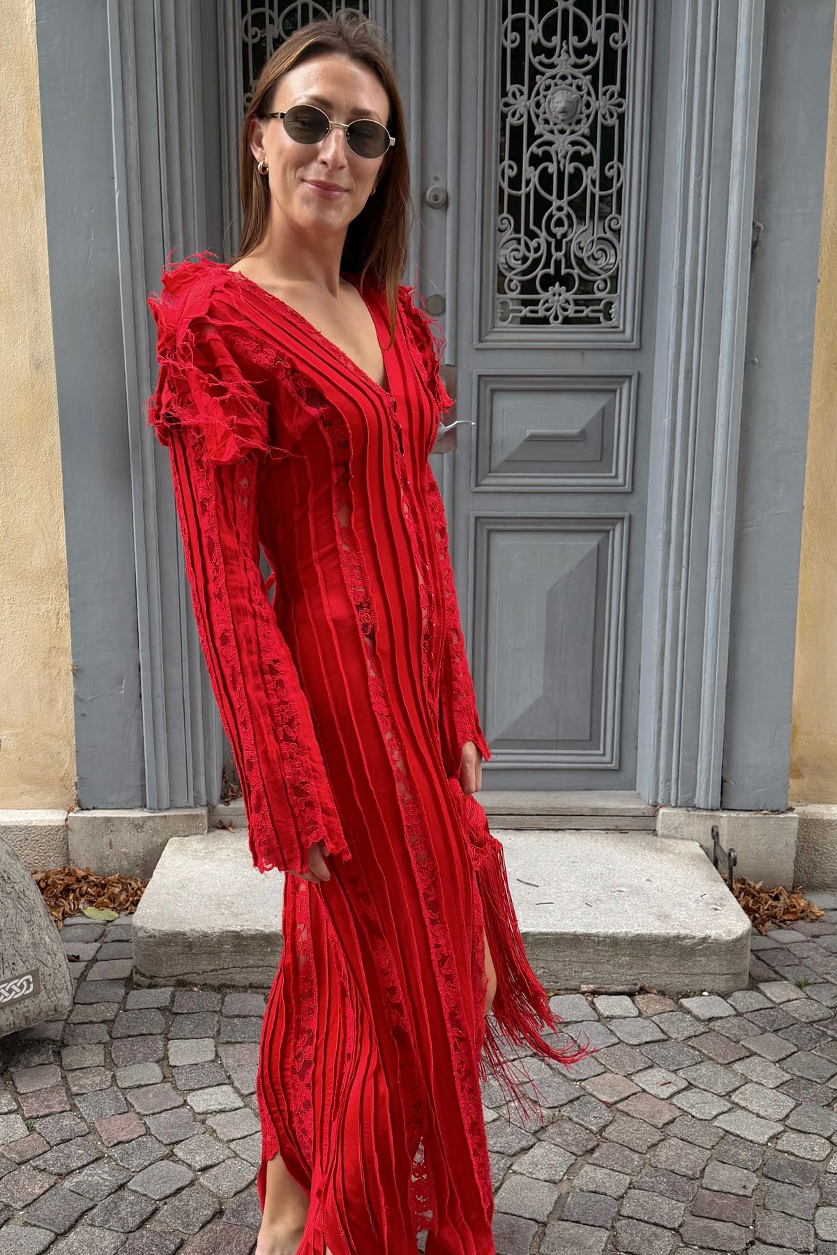 Kristine Boström Panel Red Dress