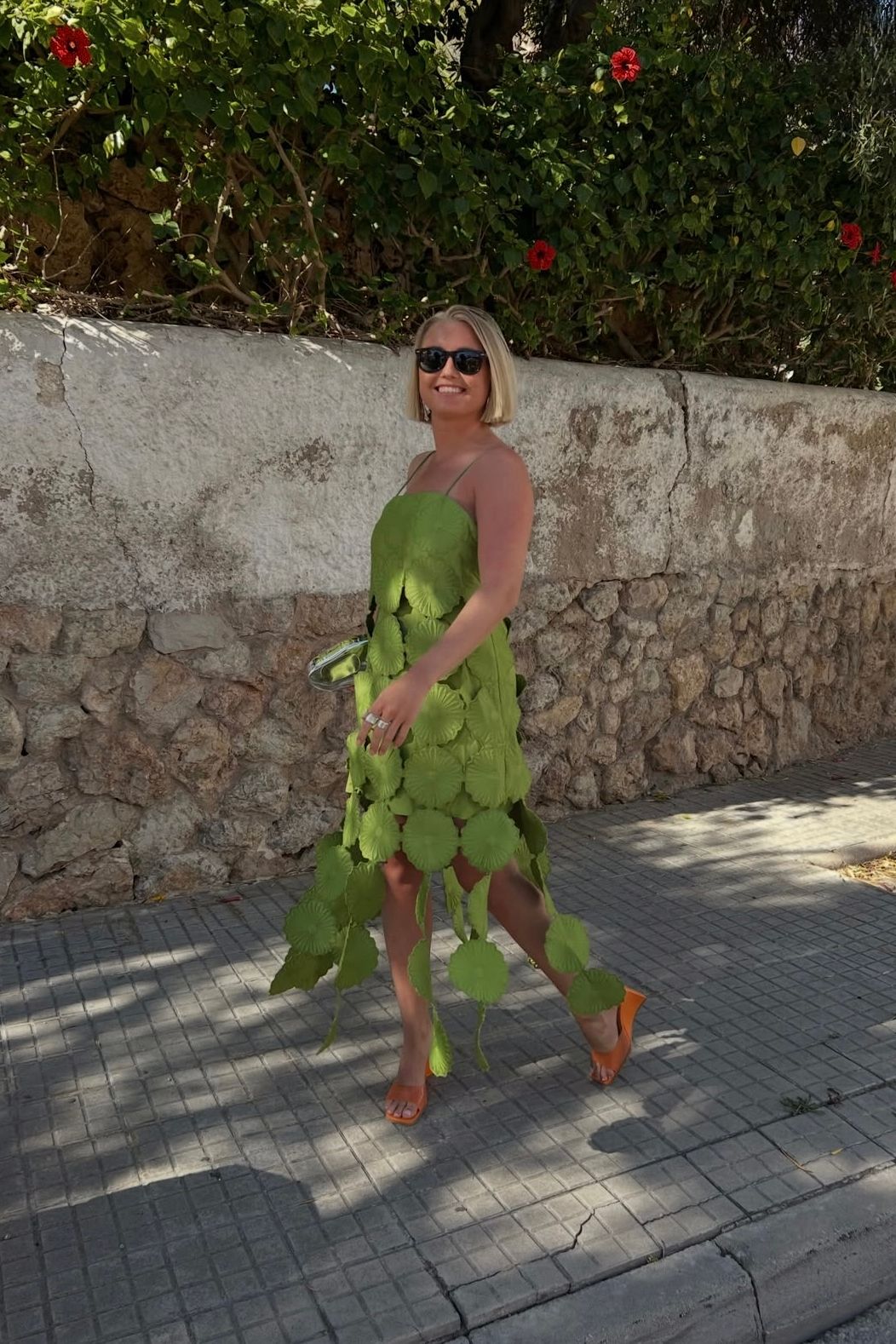 The Green Flower Panel Dress