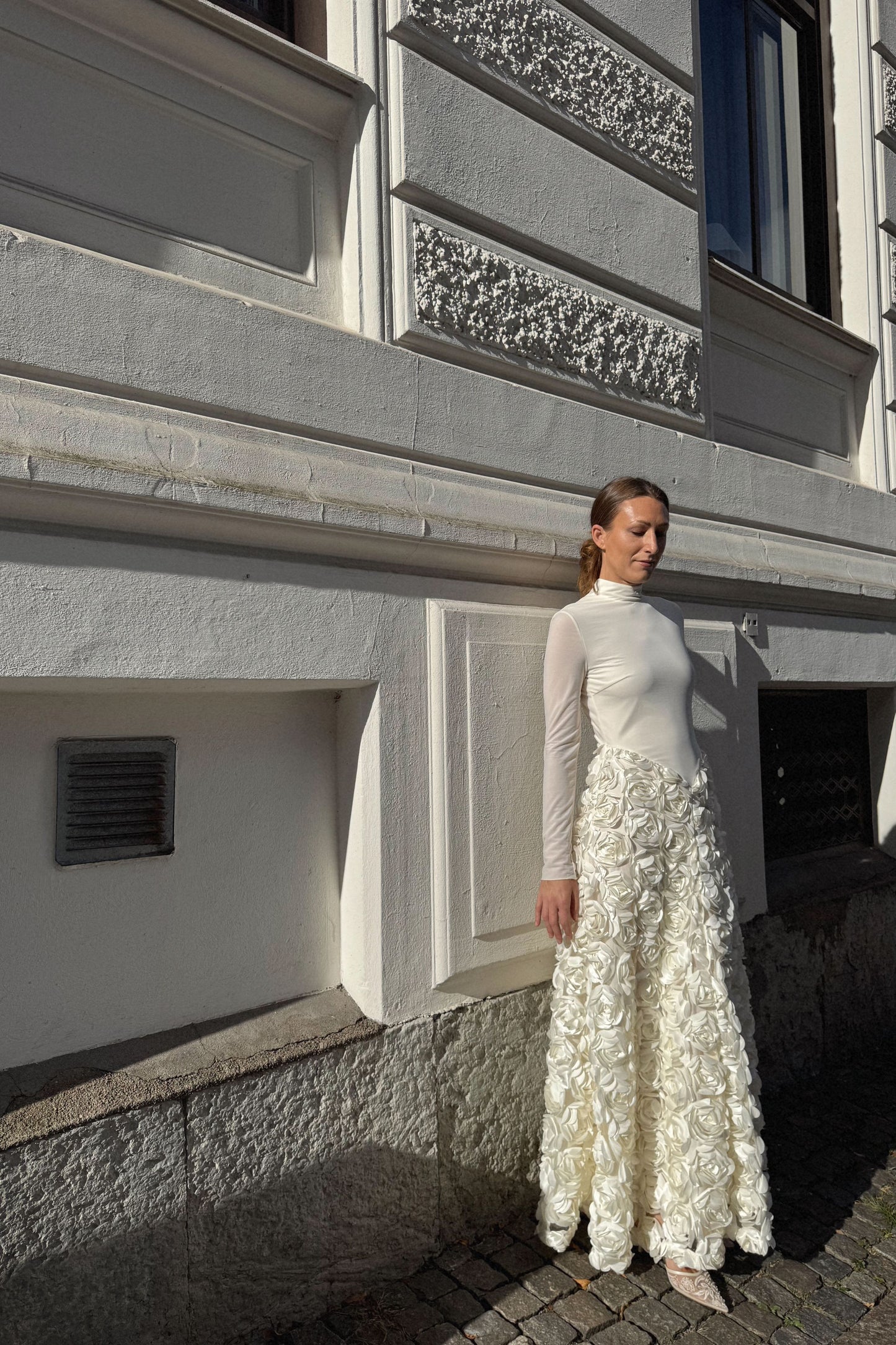 Rotate Floral Appliqué Dress