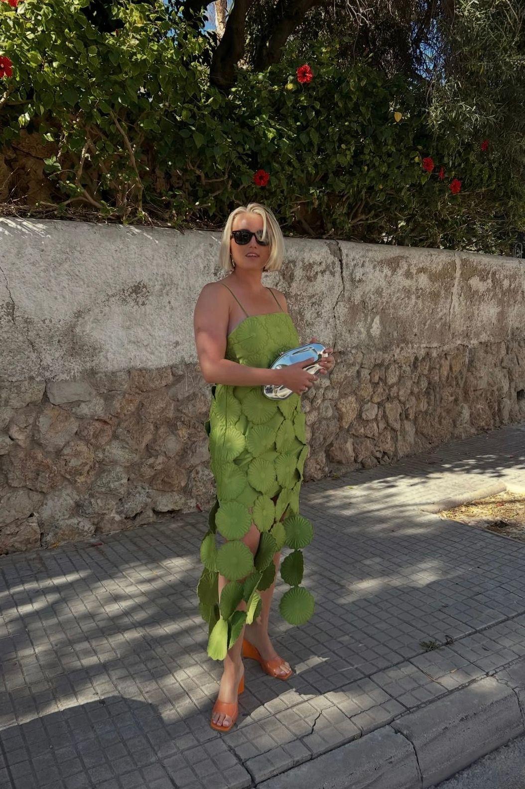 The Green Flower Panel Dress