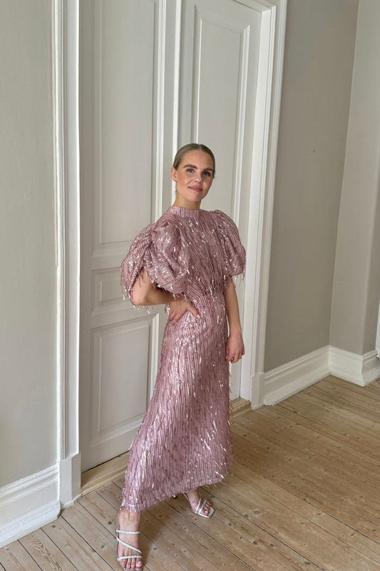 Rotate Pink Fringe Dress