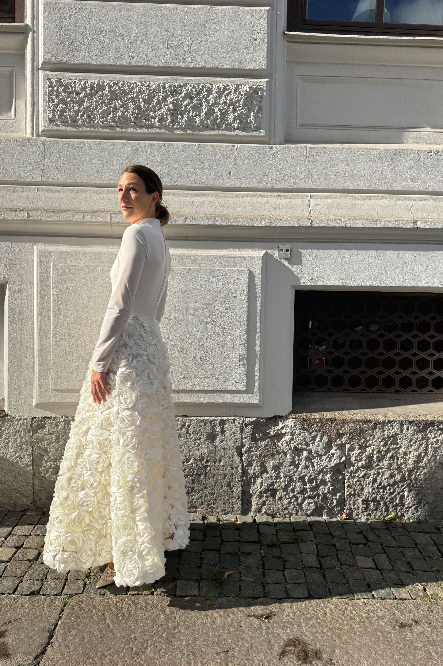 Rotate Floral Appliqué Dress