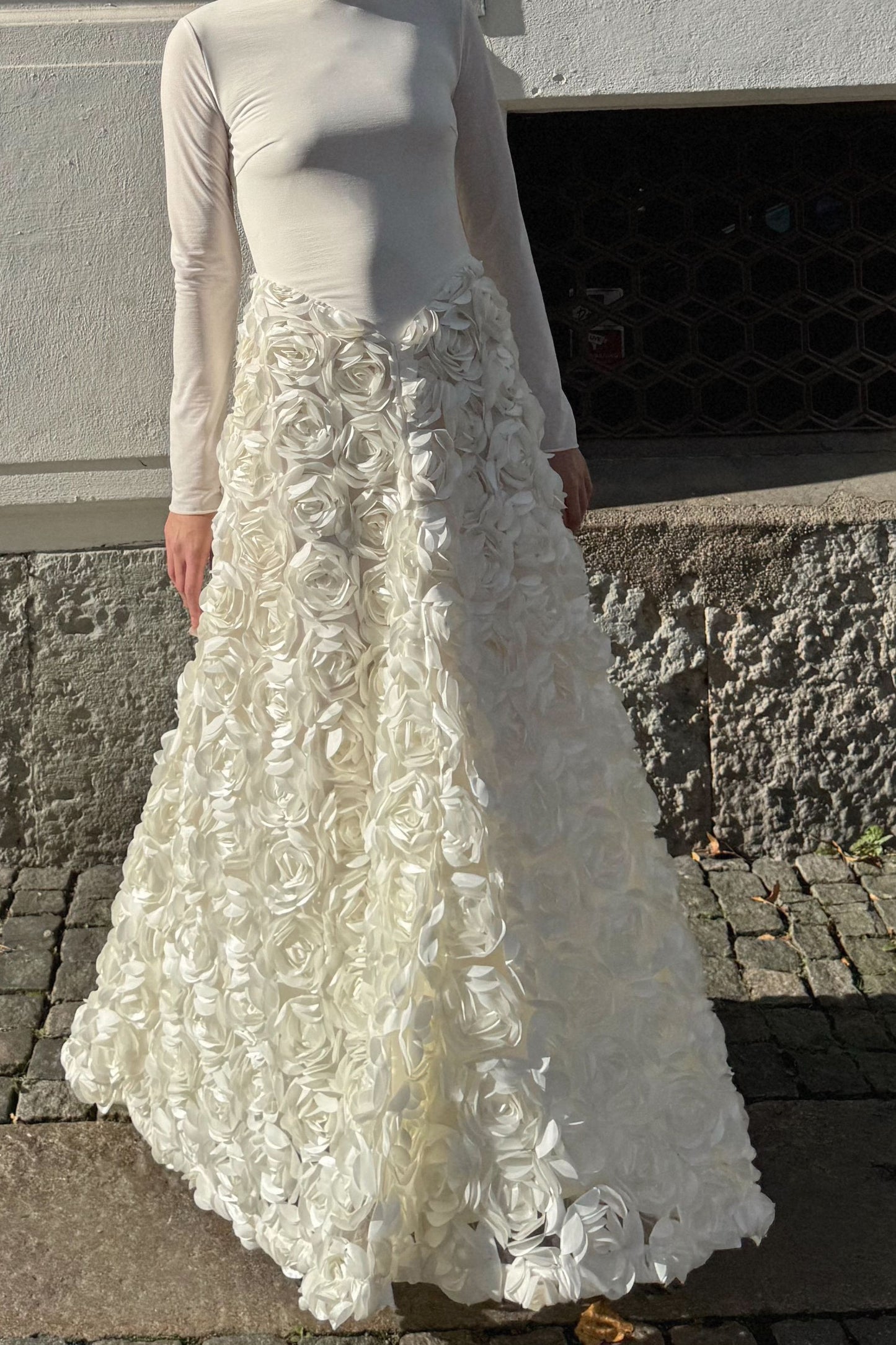 Rotate Floral Appliqué Dress