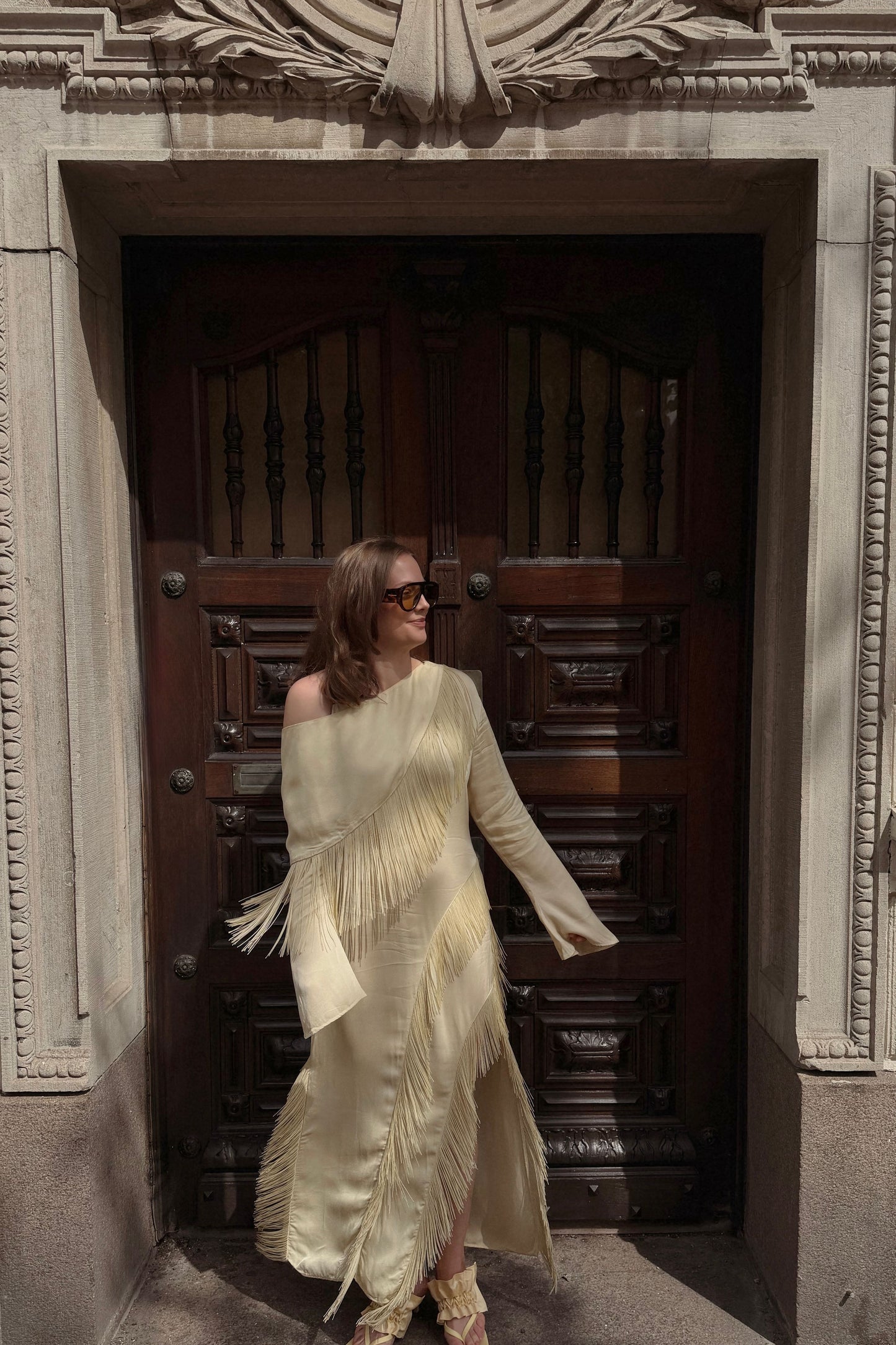 Long Sleeve Fringe Dress
