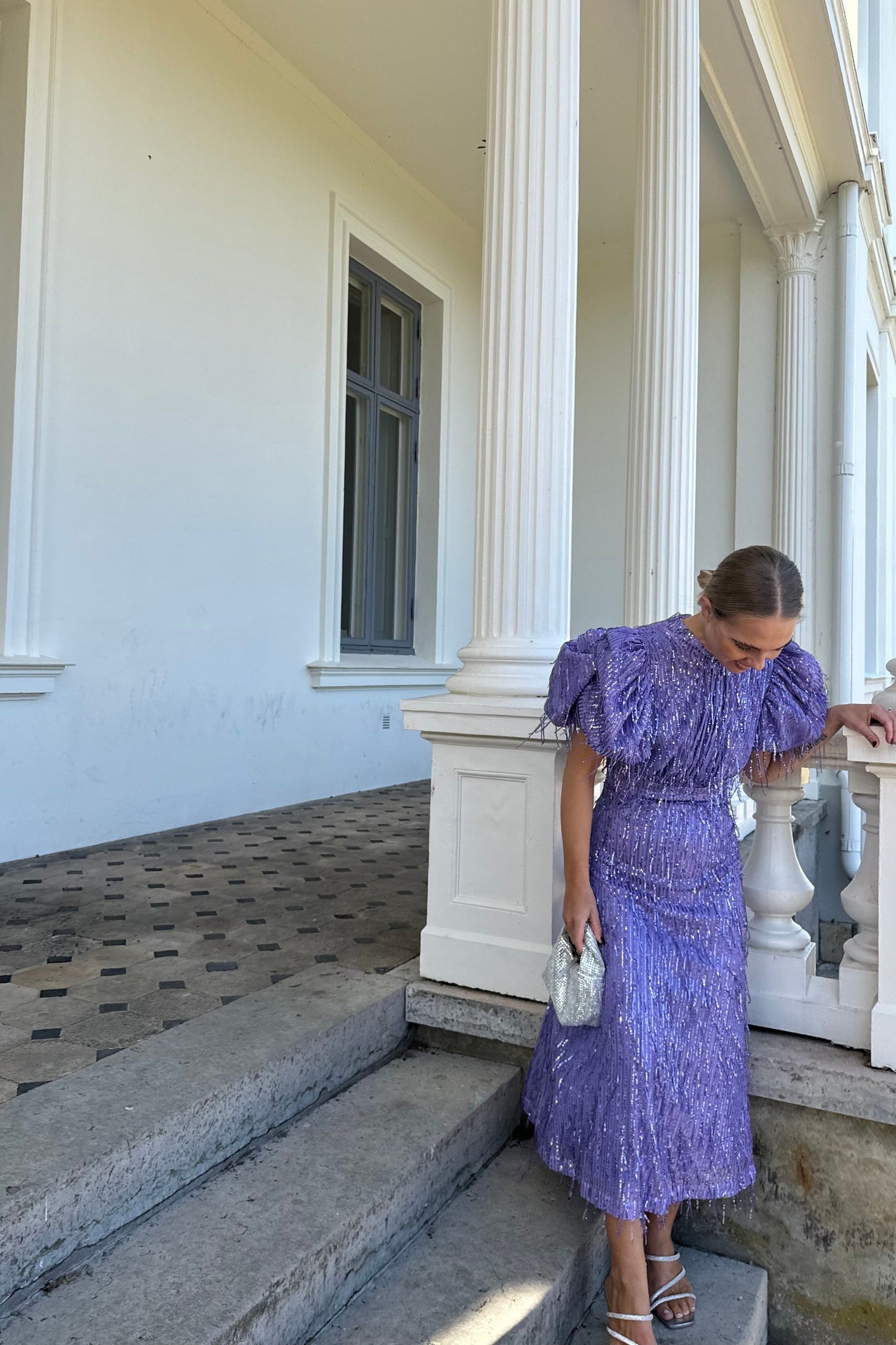 Rotate Purple Fringe Dress