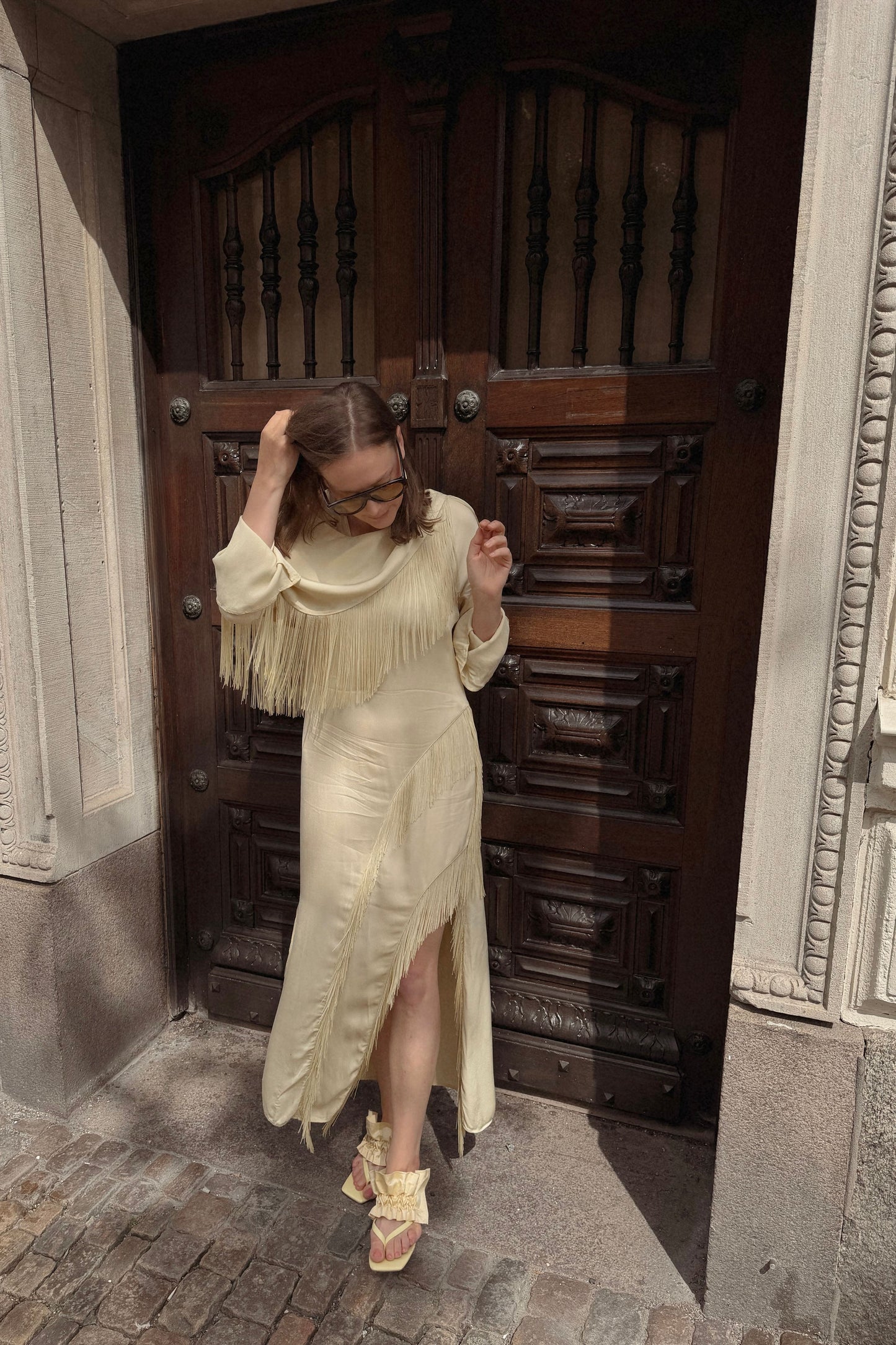 Long Sleeve Fringe Dress