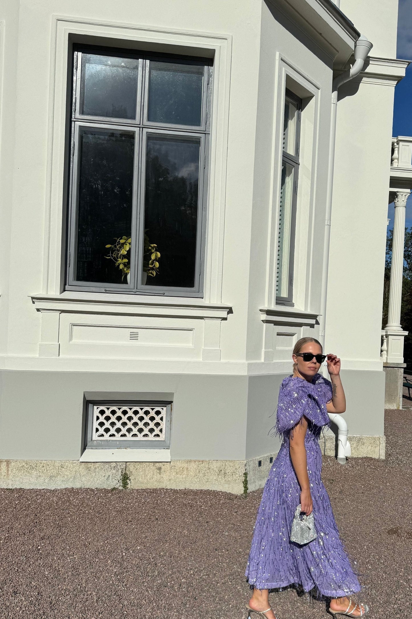 Rotate Purple Fringe Dress
