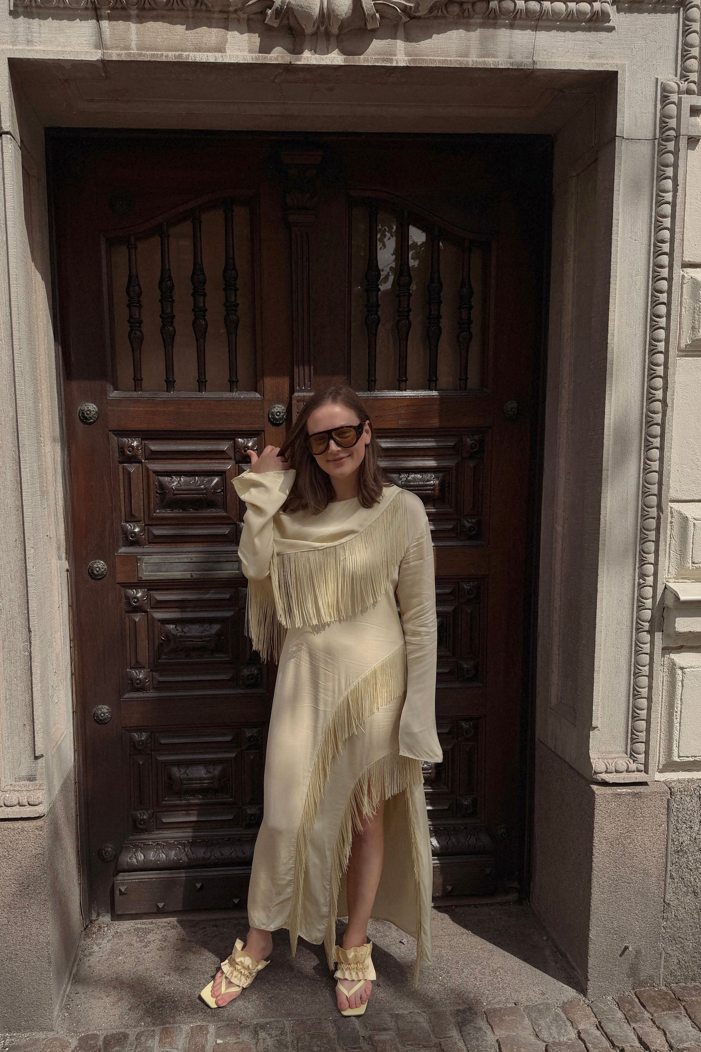 Long Sleeve Fringe Dress