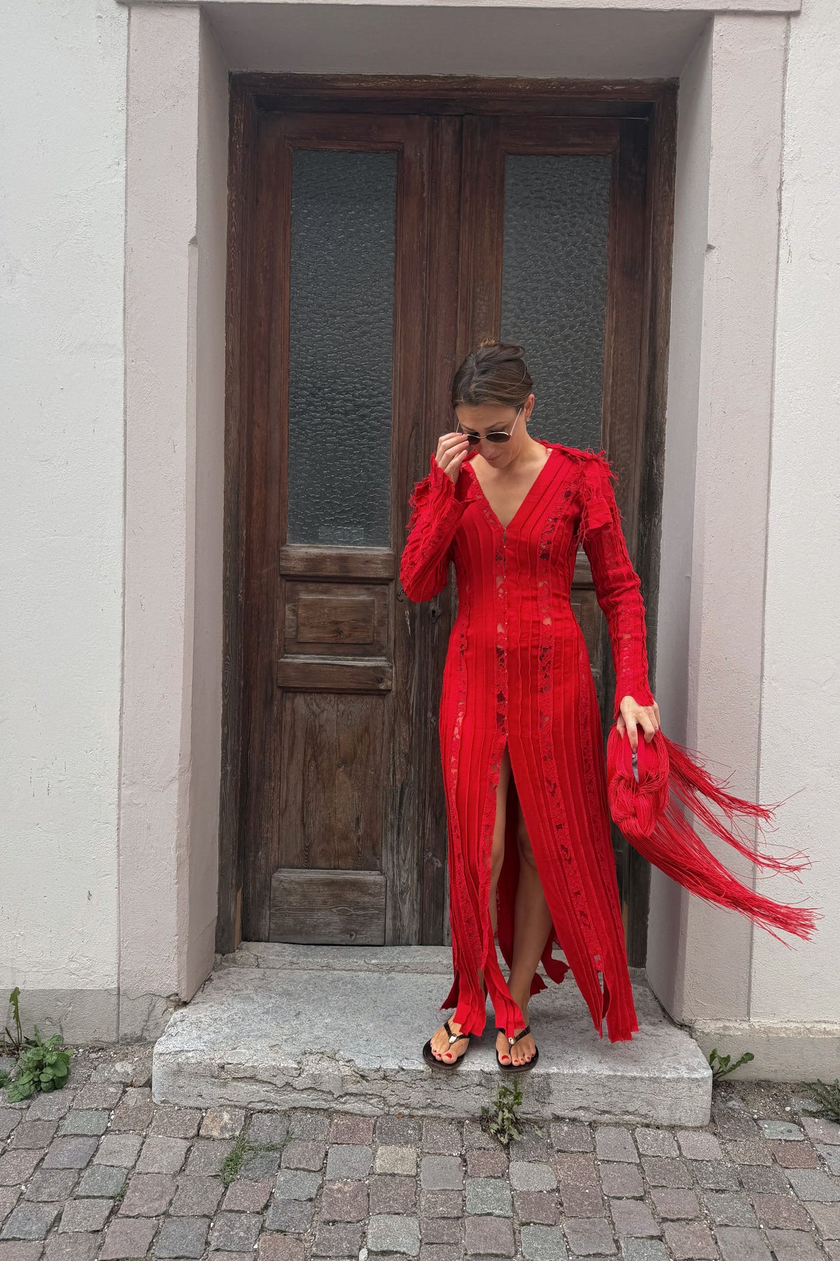 Kristine Boström Panel Red Dress