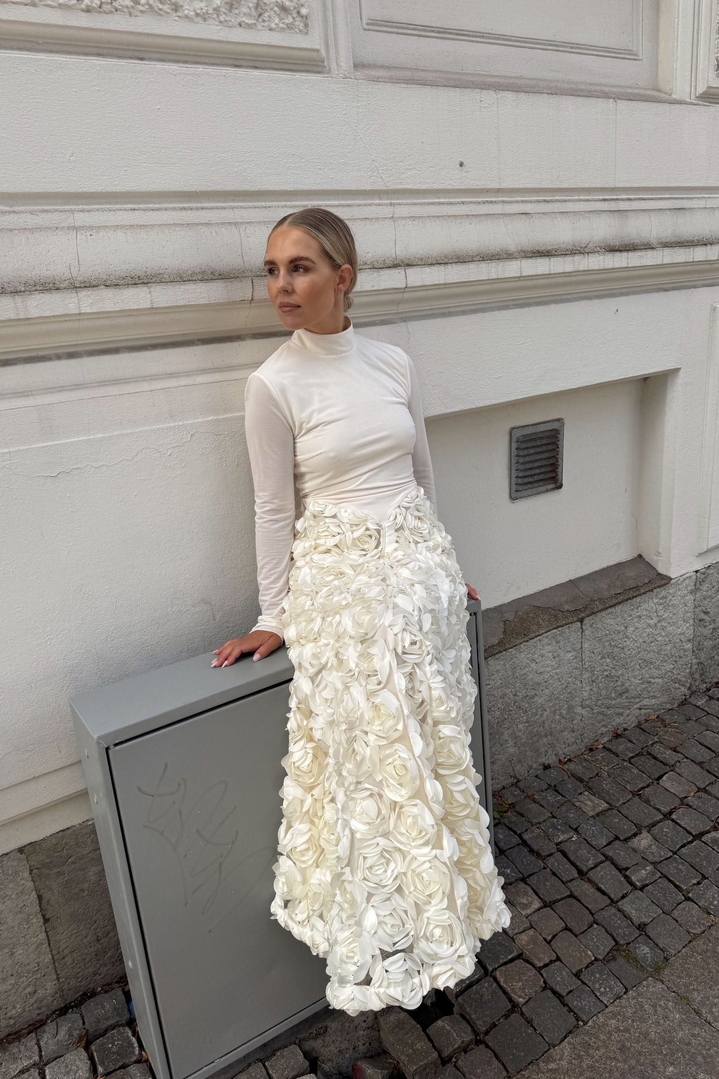 Rotate Floral Appliqué Dress